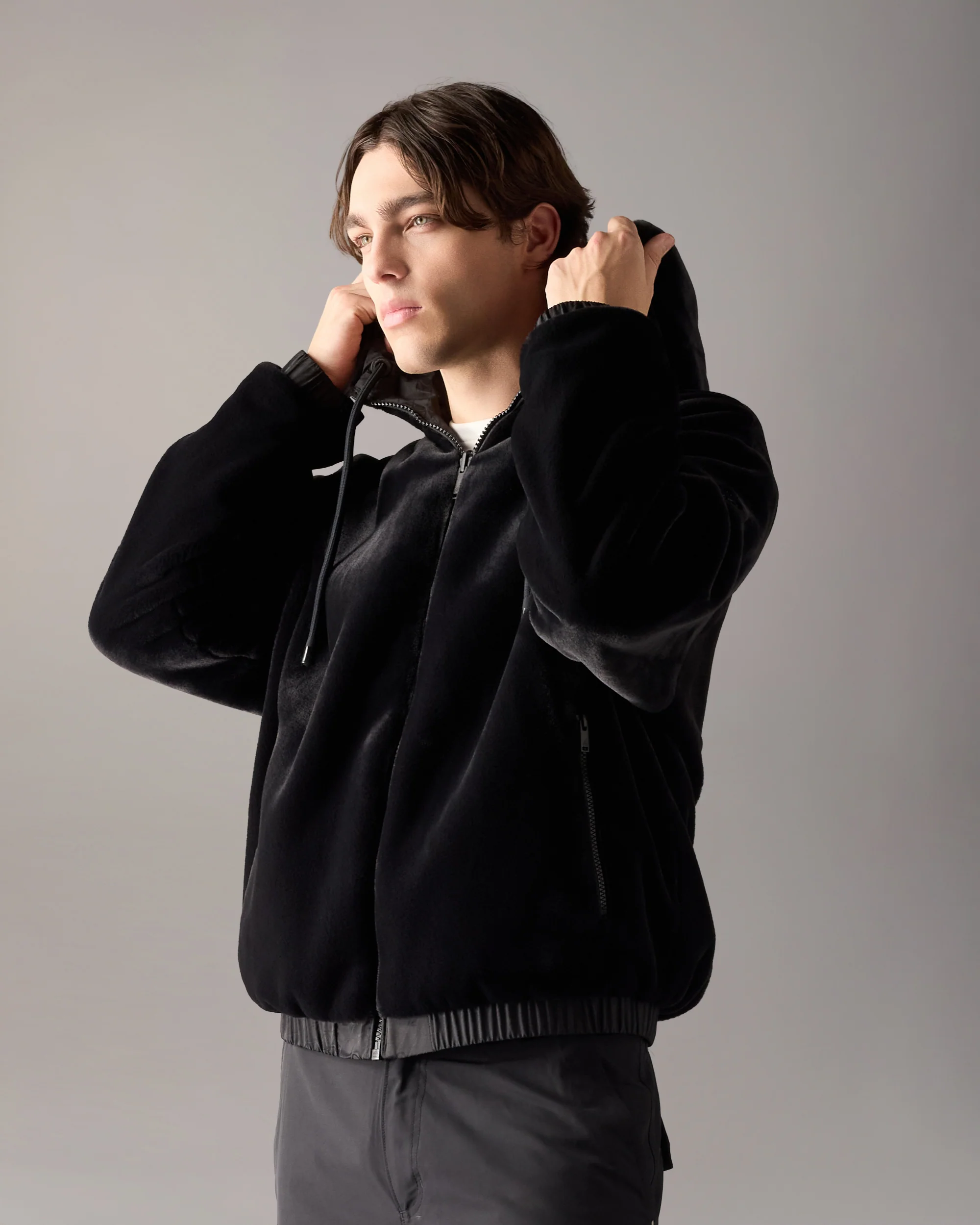 BORDEN BUNNY REVERSIBLE MONOGRAM HOODIE-BLACK/BLACK MONOGRAM - Image 2