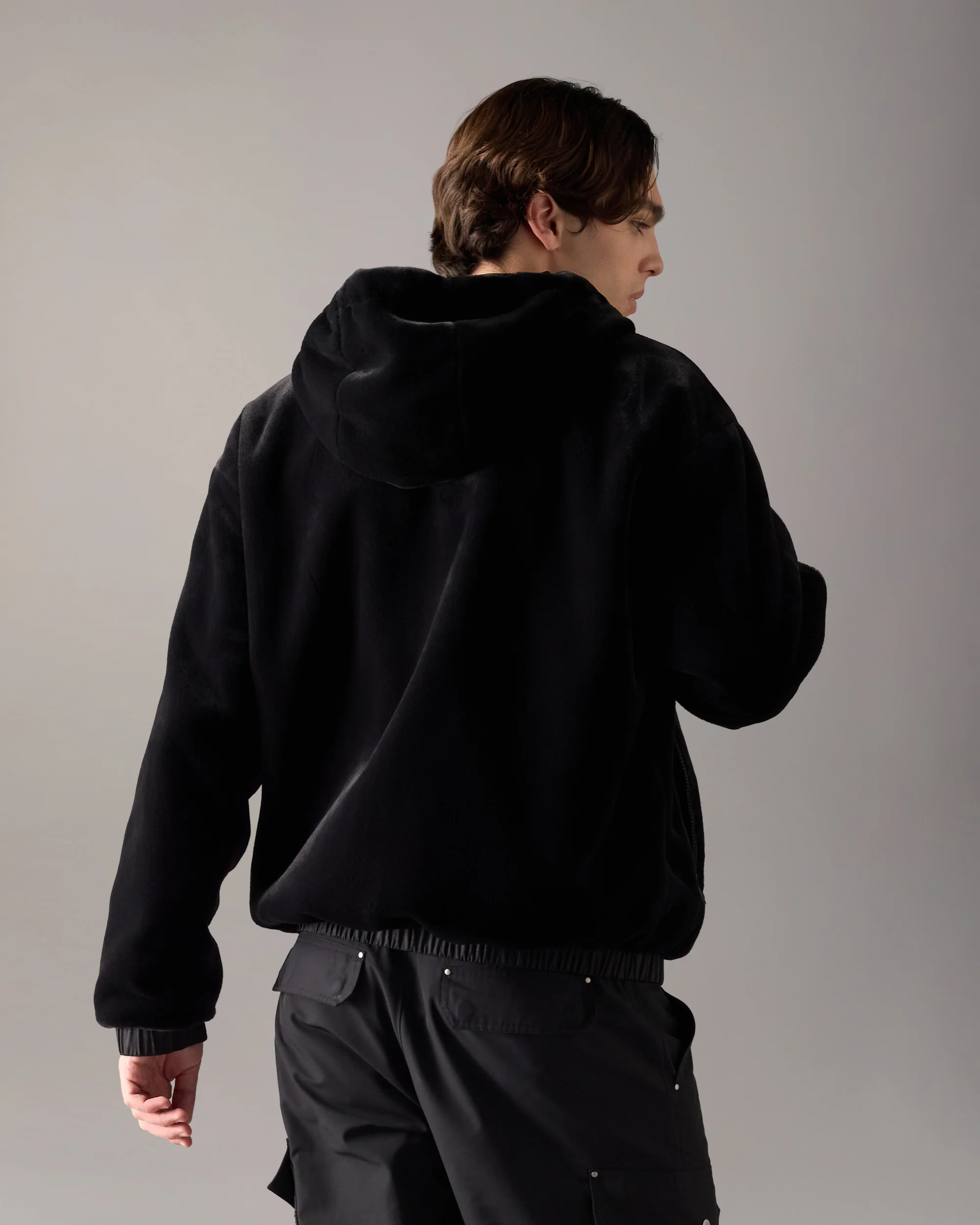 BORDEN BUNNY REVERSIBLE MONOGRAM HOODIE-BLACK/BLACK MONOGRAM - Image 3