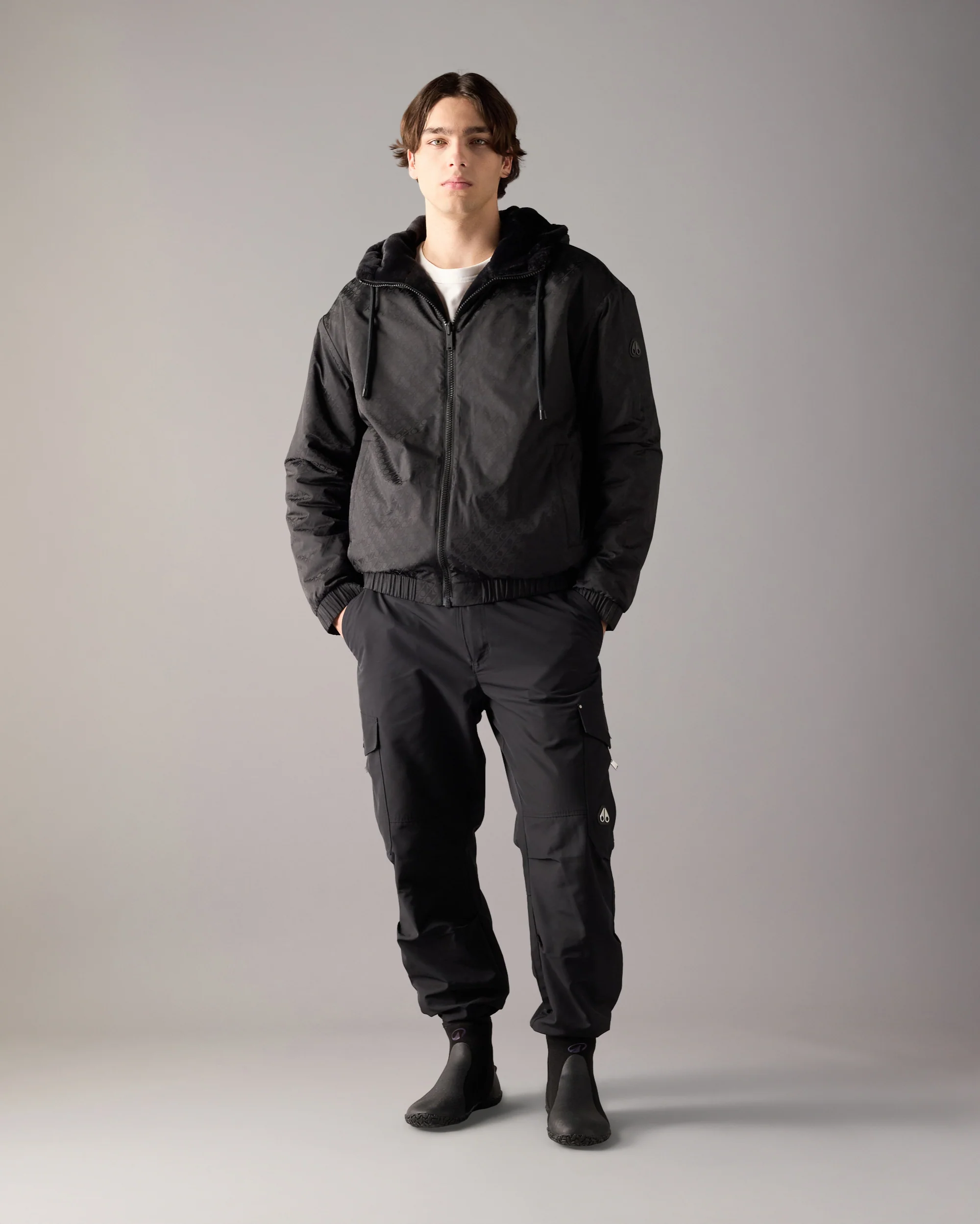 BORDEN BUNNY REVERSIBLE MONOGRAM HOODIE-BLACK/BLACK MONOGRAM - Image 6
