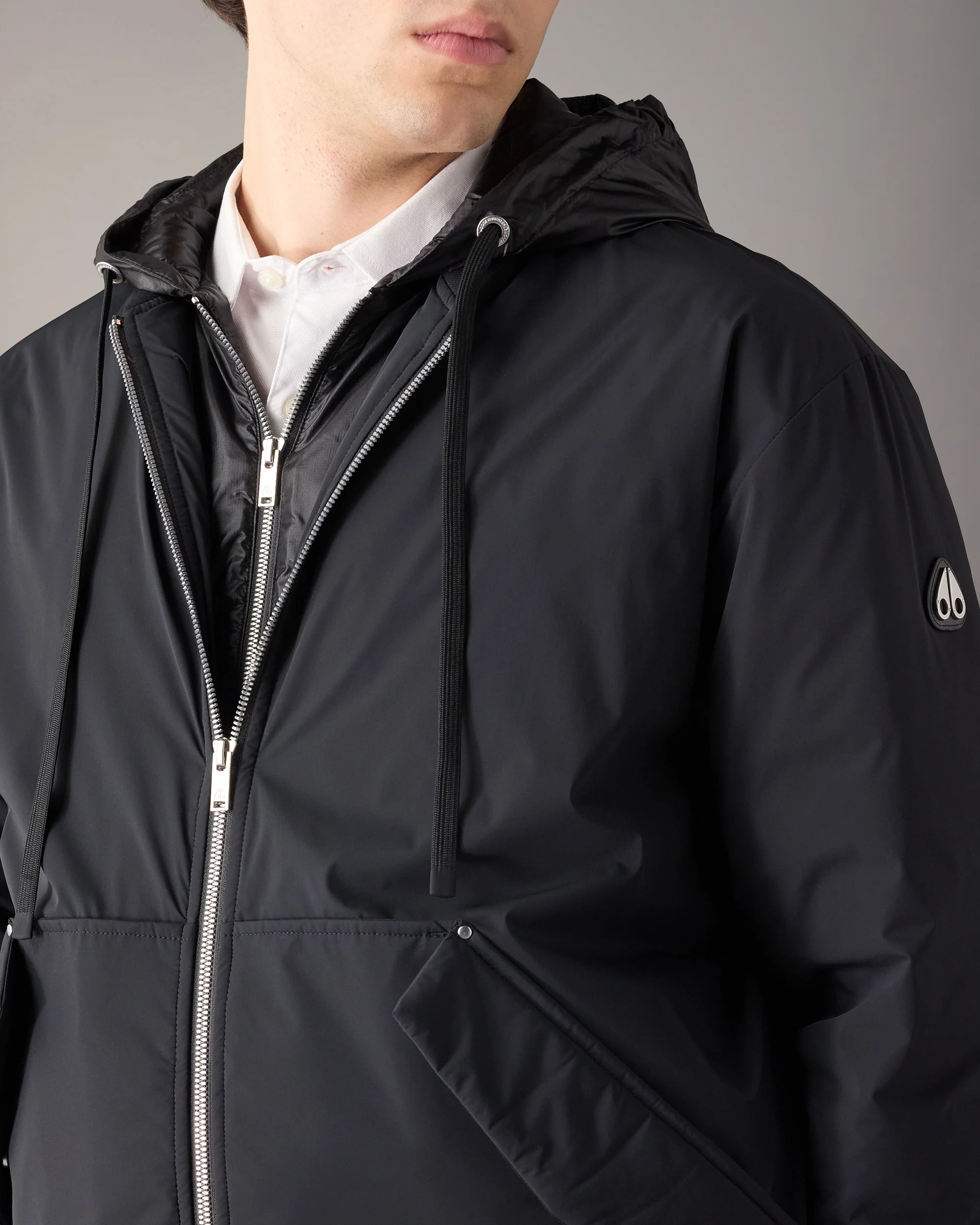 BRIXTON DOWN BOMBER JACKET-BLACK - Image 7