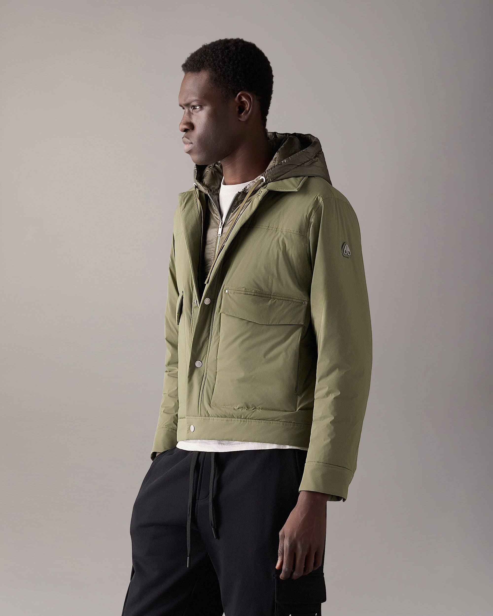 BRIXTON DOWN TRUCKER JACKET-ARTICHOKE - Image 2