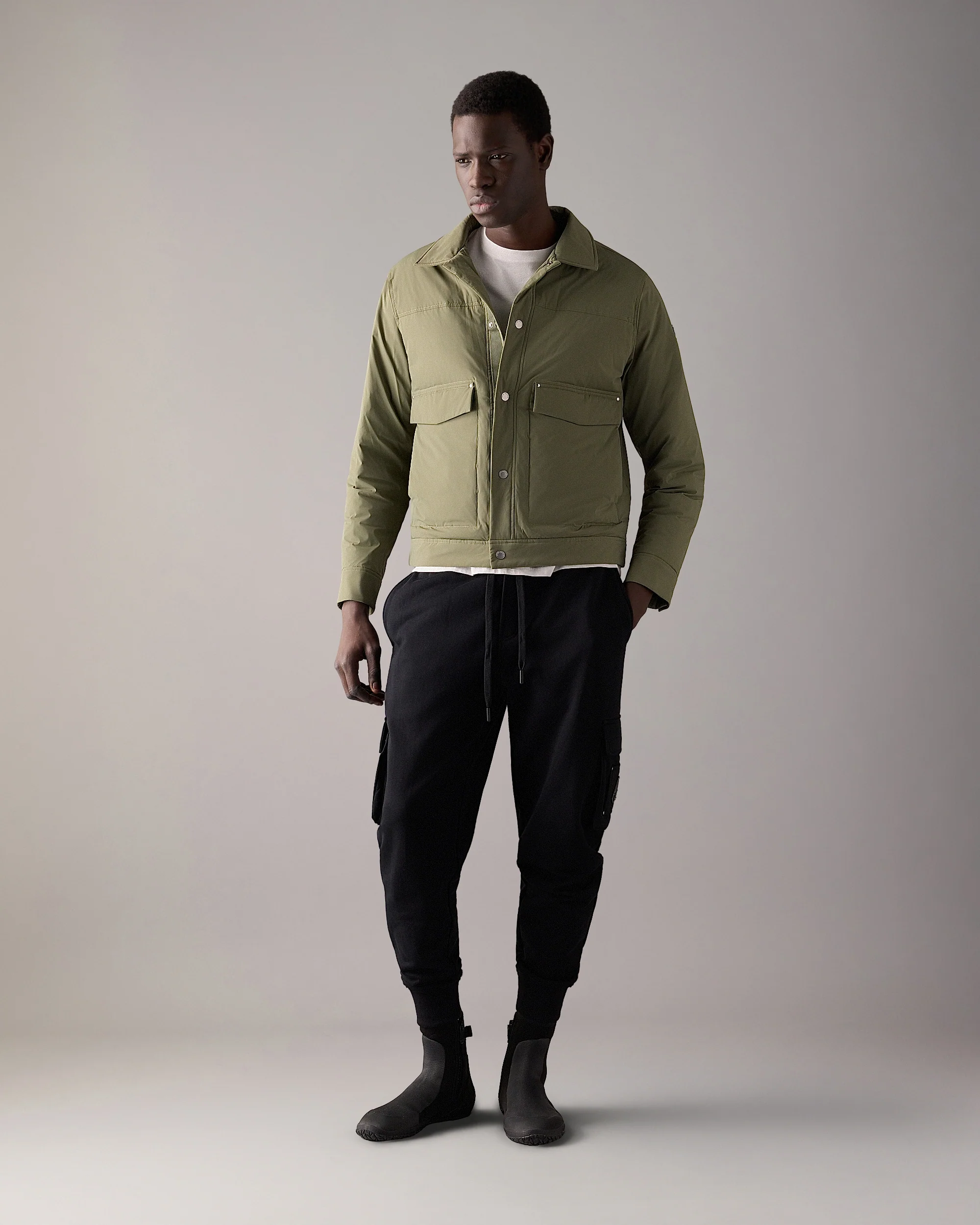 BRIXTON DOWN TRUCKER JACKET-ARTICHOKE - Image 5
