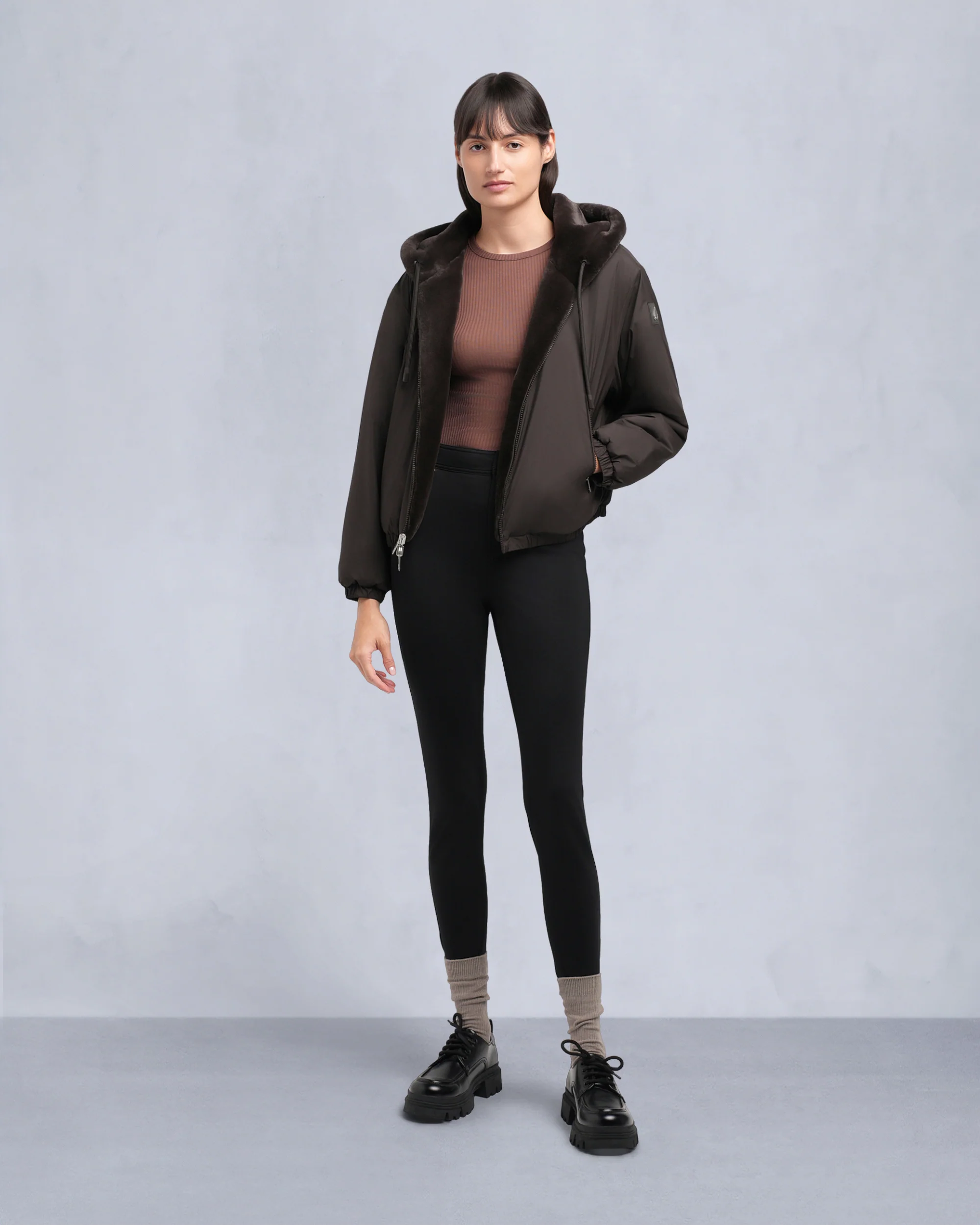 EATON BUNNY REVERSIBLE HOODIE-ESPRESSO/ESPRESSO