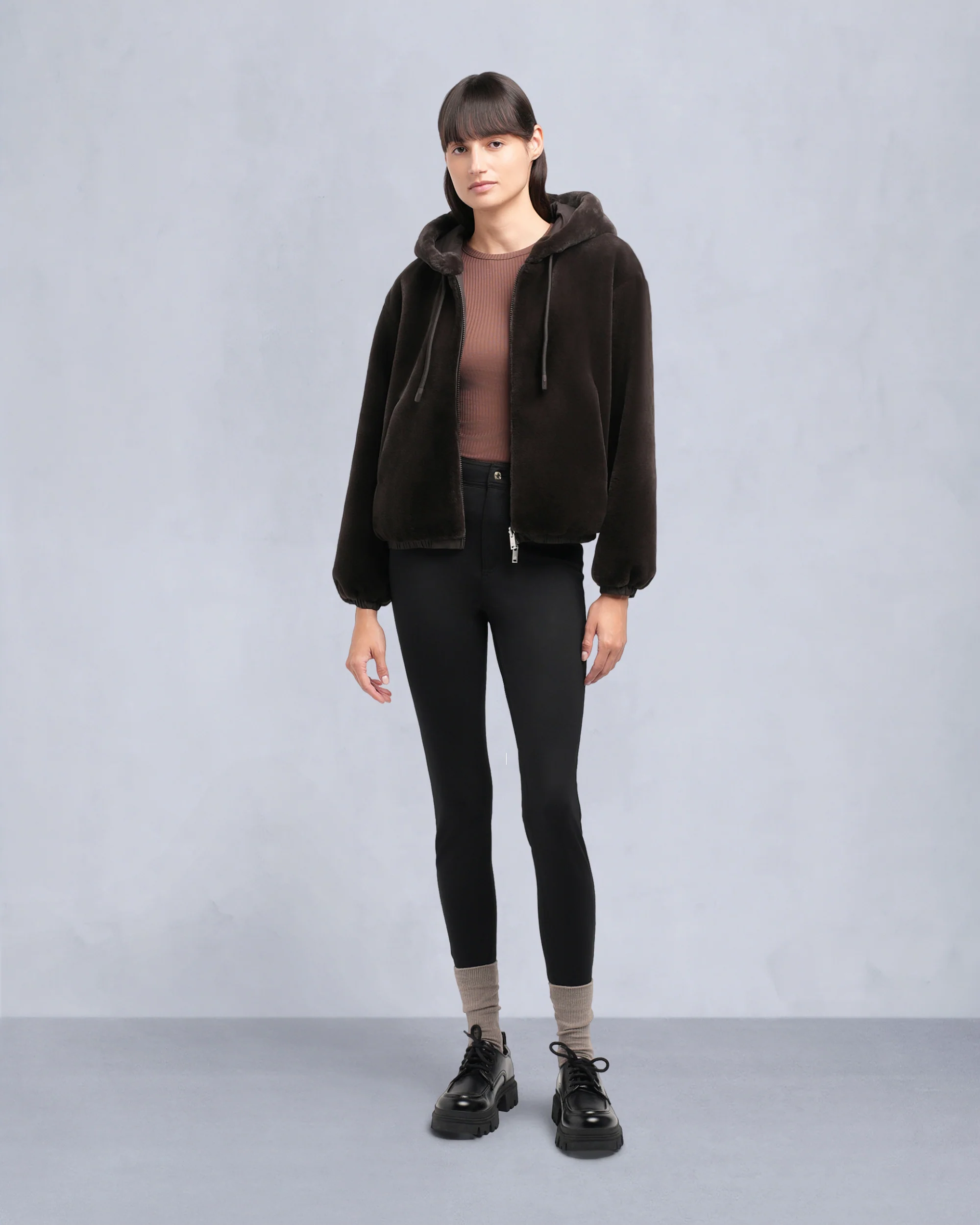 EATON BUNNY REVERSIBLE HOODIE-ESPRESSO/ESPRESSO - Image 6