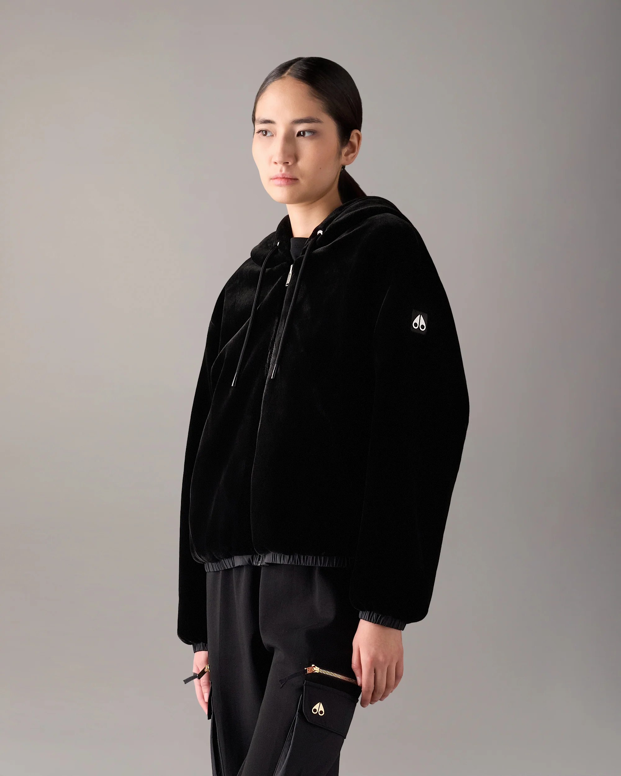 EATON BUNNY REVERSIBLE HOODIE-BLACK/BLACK - Image 2