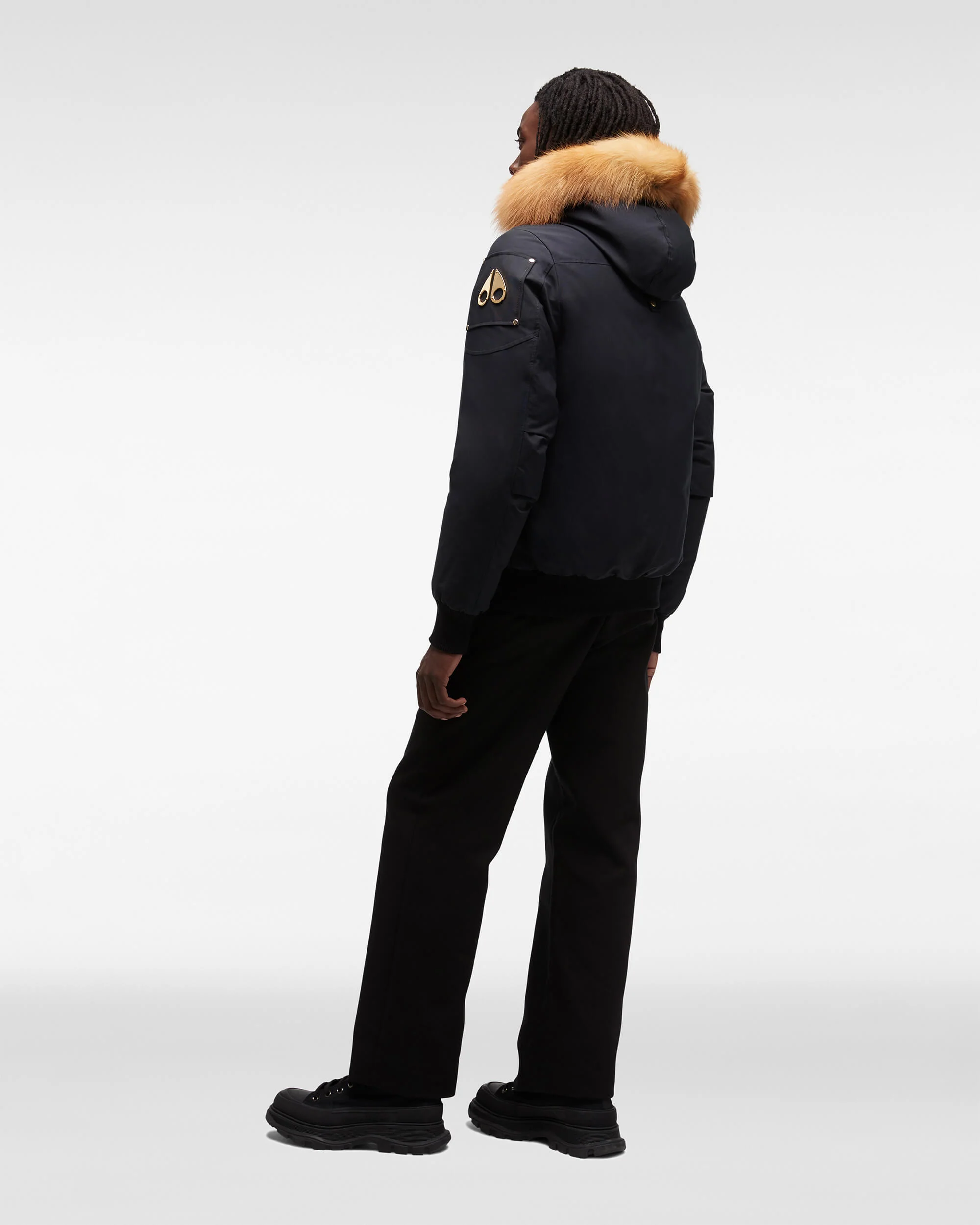 GOLD BALLISTIC BOMBER FUR-NAVY W/GOLD - Image 3