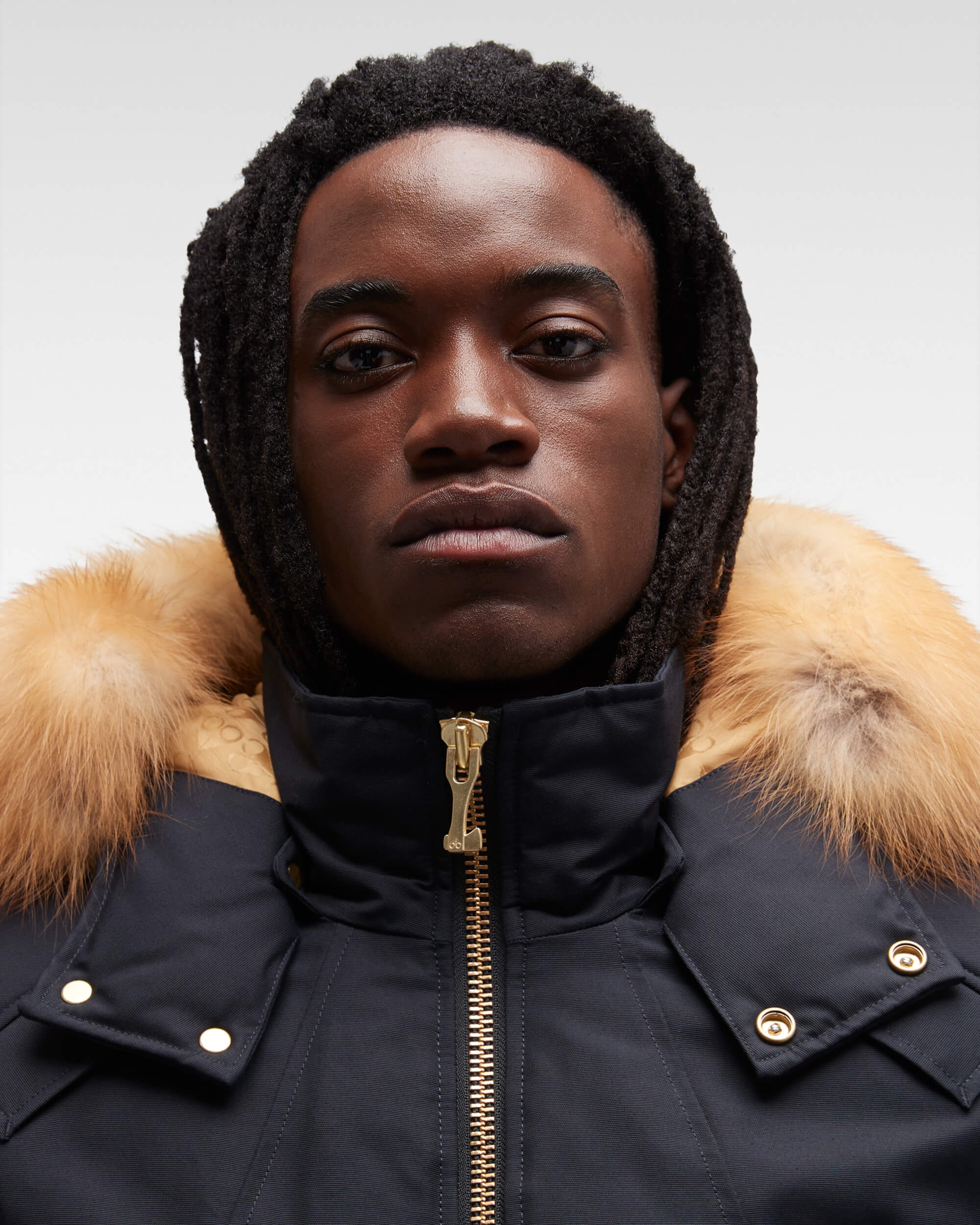 GOLD BALLISTIC BOMBER FUR-NAVY W/GOLD - Image 5