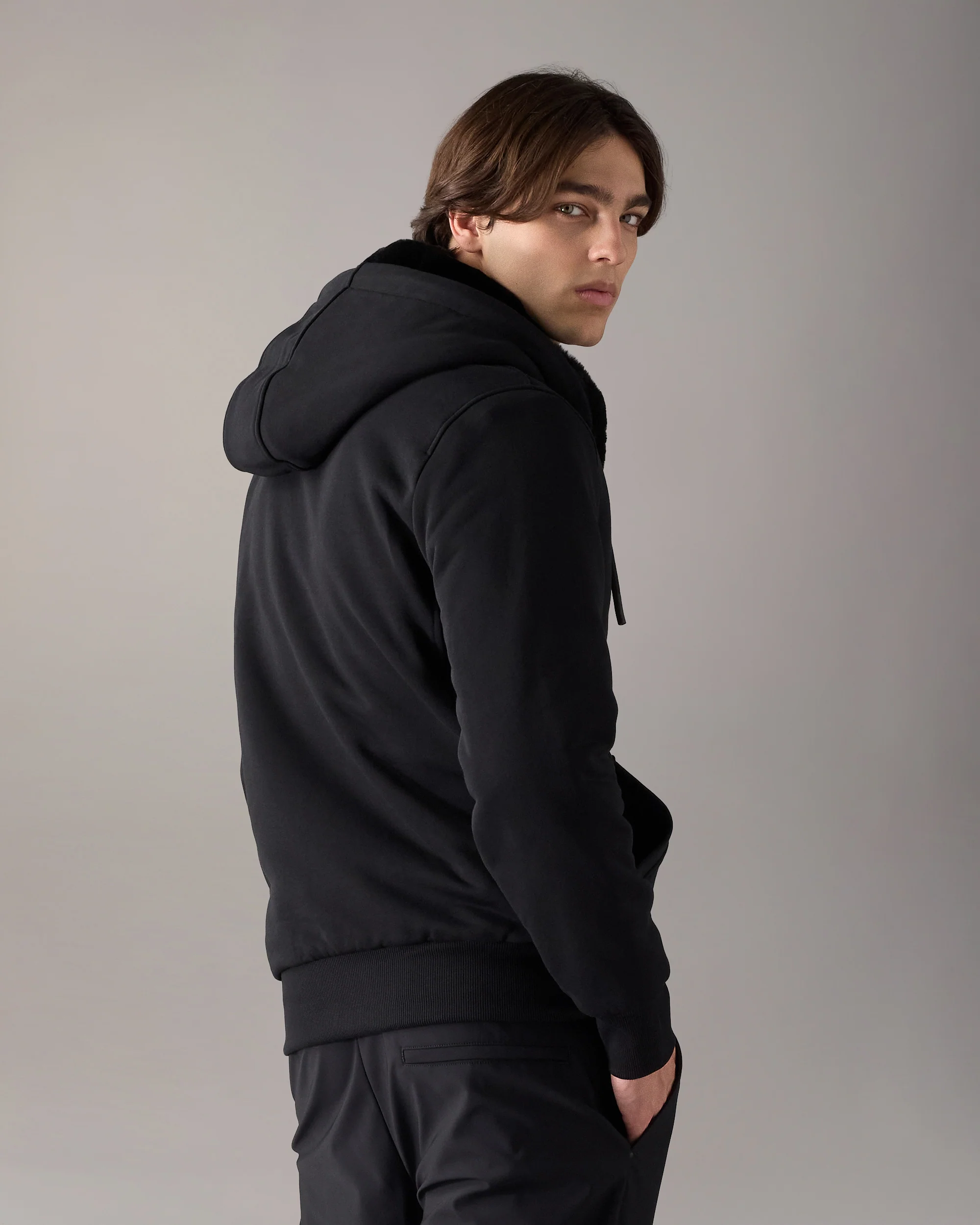 GOLD SERIES LINDEN BUNNY HOODIE-BLACK/BLACK FAUX - Image 3