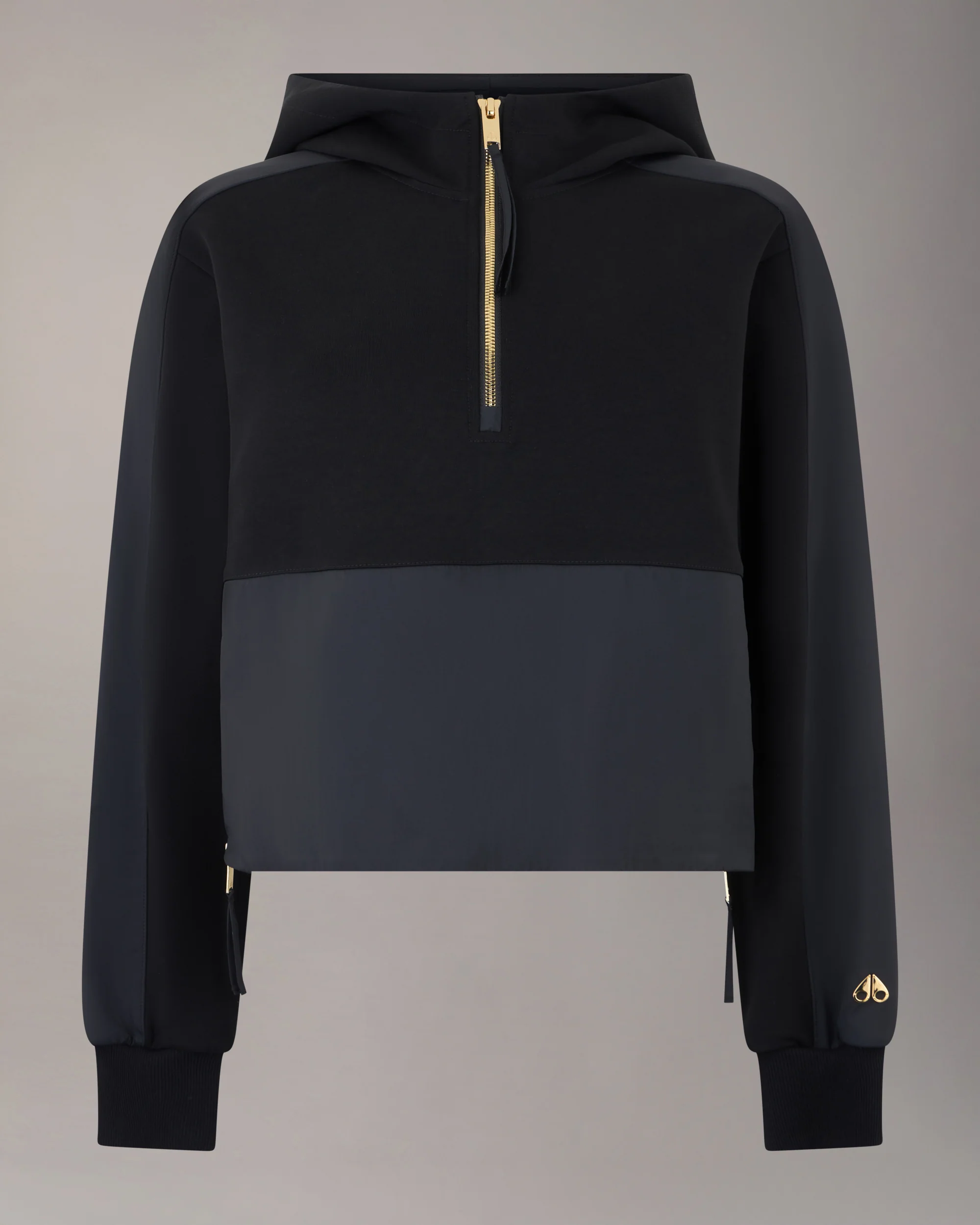 GOLD SERIES MIXED MEDIA HOODIE IN NEOPRENE-BLACK - Image 7