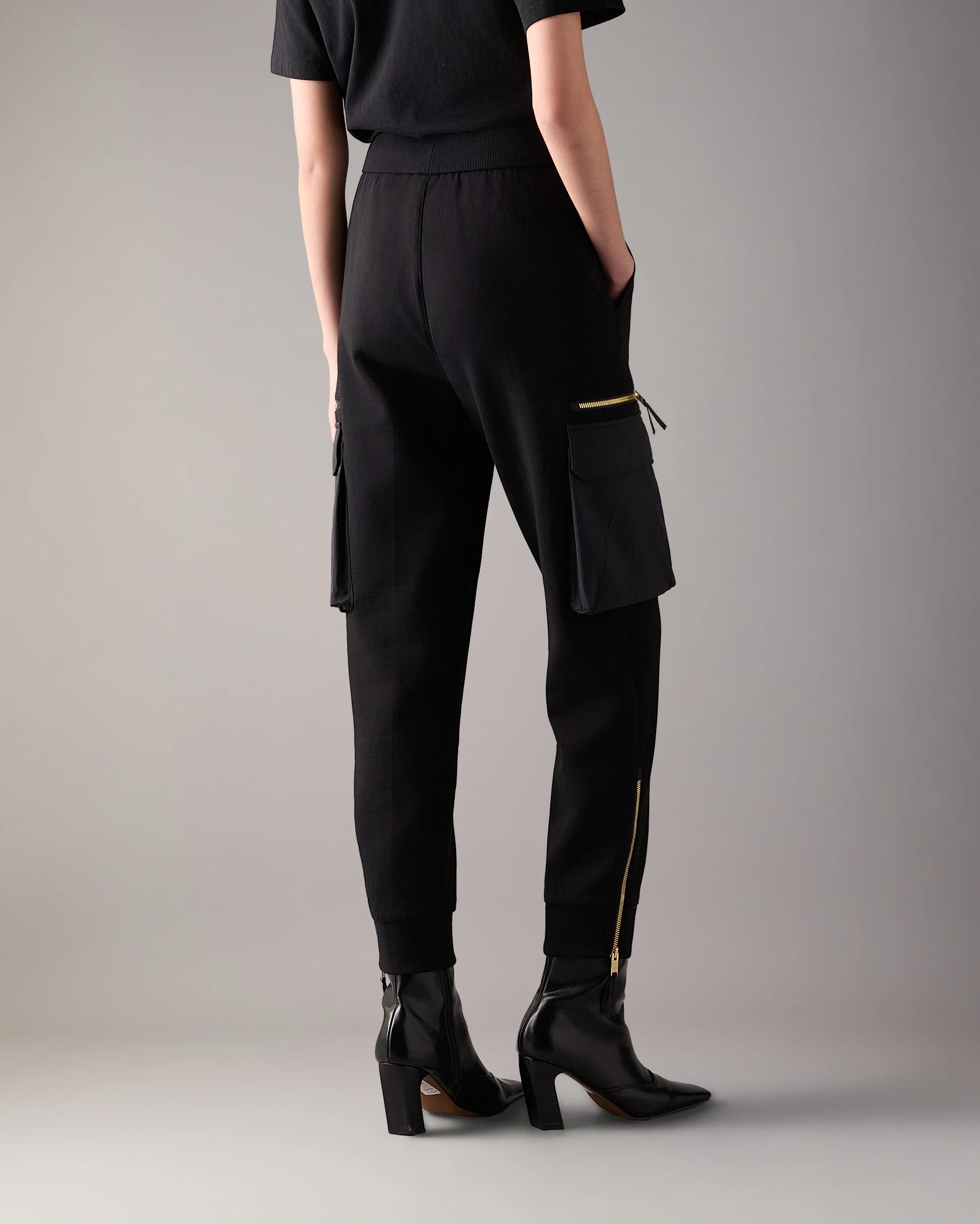 GOLD SERIES MIXED MEDIA JOGGERS IN NEOPRENE-BLACK - Image 3
