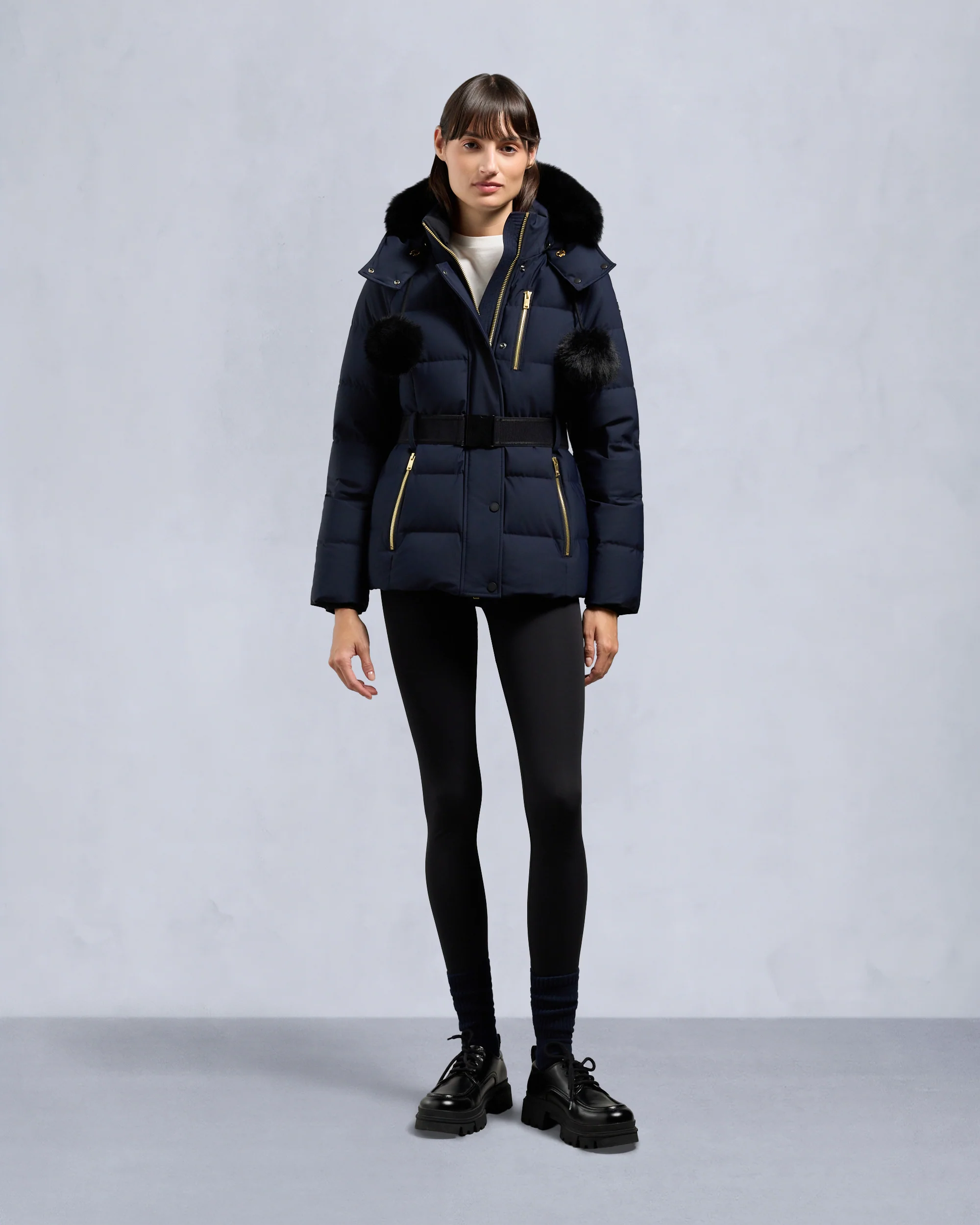 GOLD SERIES NYLUXE CAMBRIA SHEARLING TRIM JACKET - Image 3