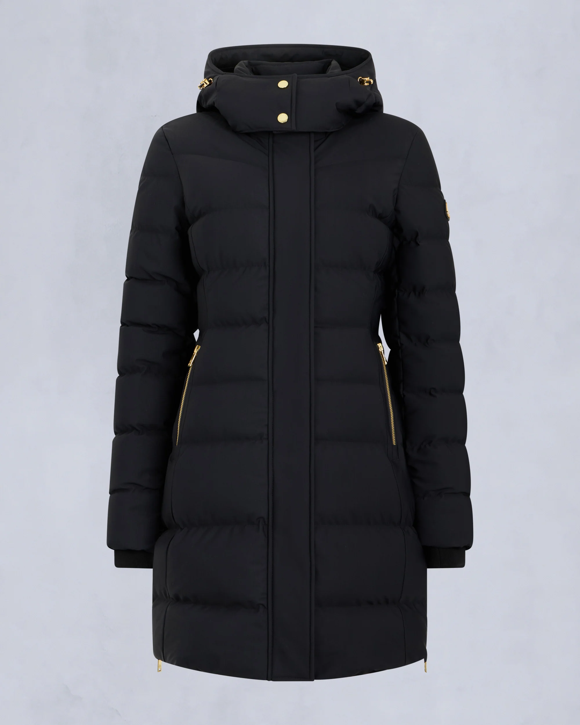 GOLD SERIES NYLUXE WATERSHED SHEARLING TRIM PARKA-BLACK/BLACK - Image 10