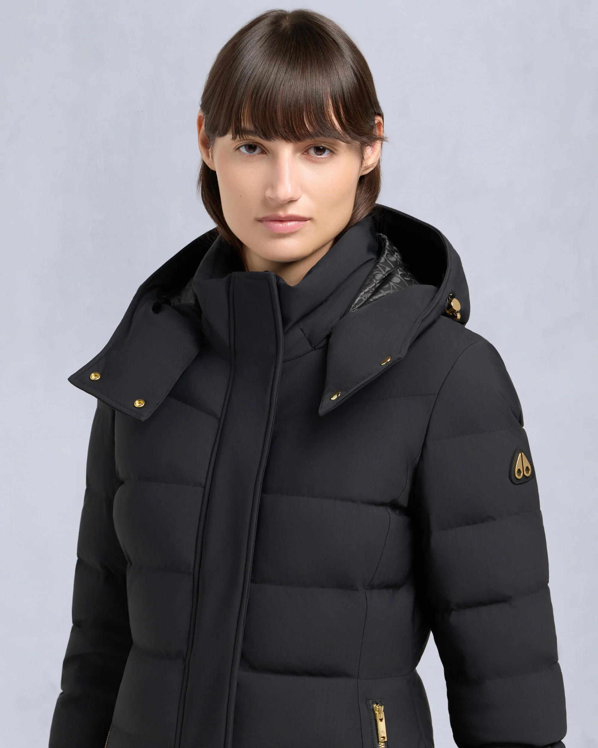 GOLD SERIES NYLUXE WATERSHED SHEARLING TRIM PARKA-BLACK/BLACK - Image 11