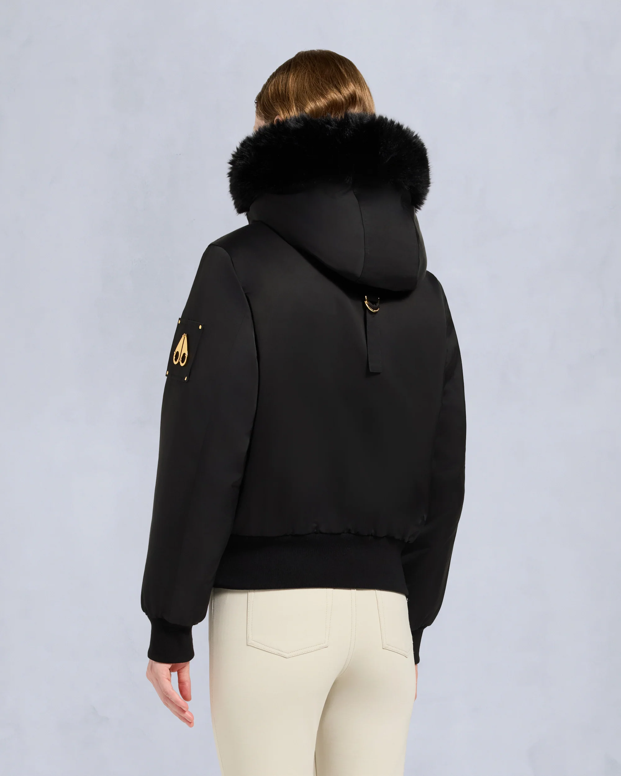 GOLD SERIES ORIGINAL SATIN DEBBIE BOMBER JACKET-BLACK - Image 3