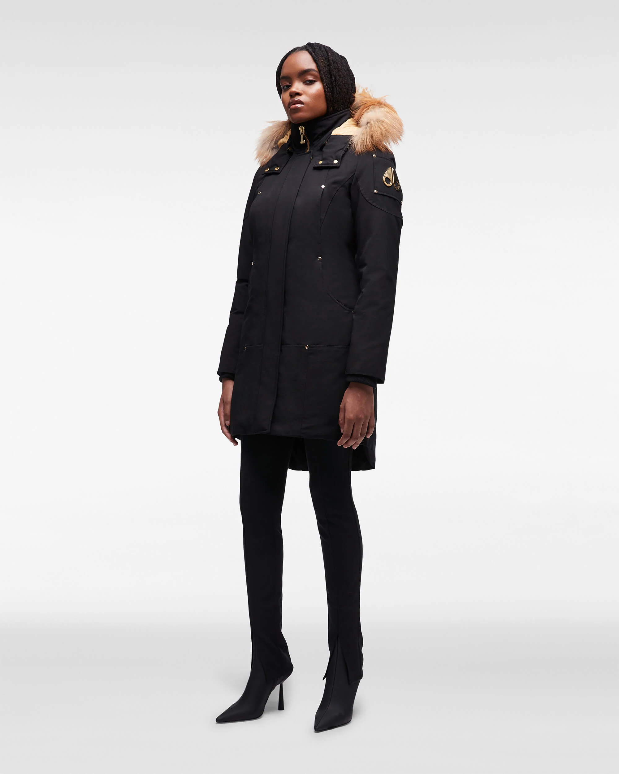 GOLD STIRLING PARKA FUR-BLACK W/ GOLD - Image 2