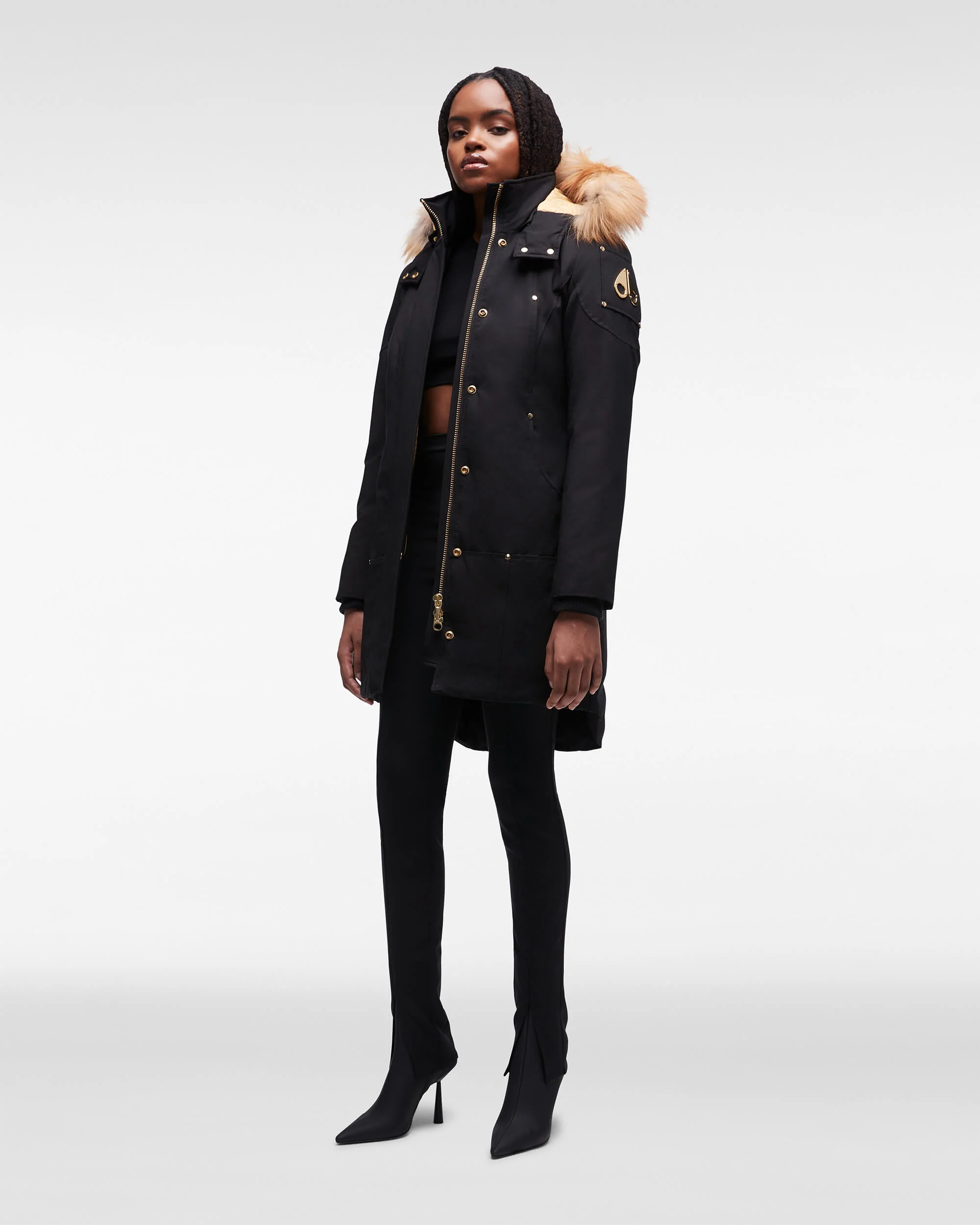 GOLD STIRLING PARKA FUR-BLACK W/ GOLD - Image 6