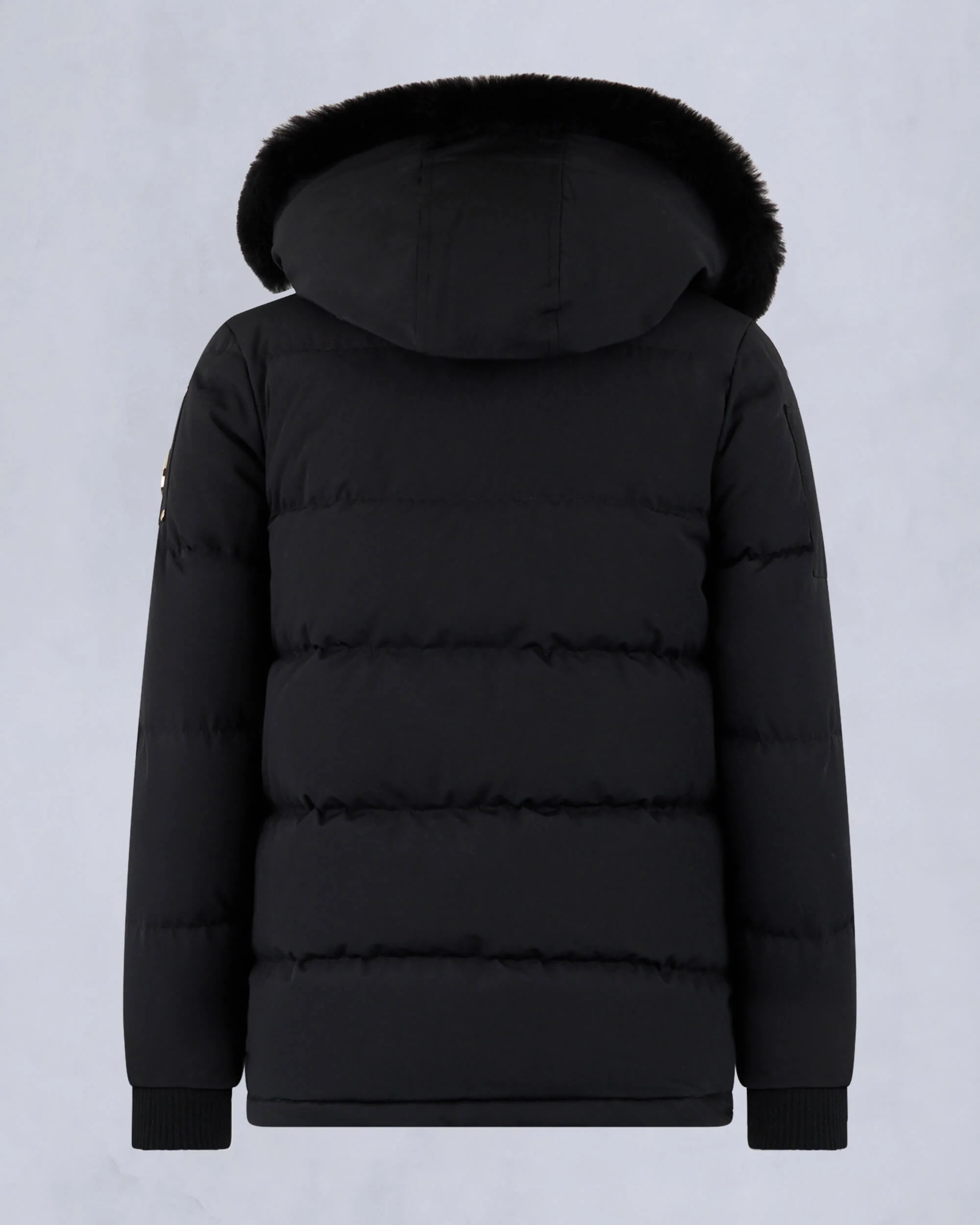 KIDS UNISEX ORIGINAL GOLD SERIES SHEARLING TRIM 3Q JACKET-BLACK/BLACK - Image 5