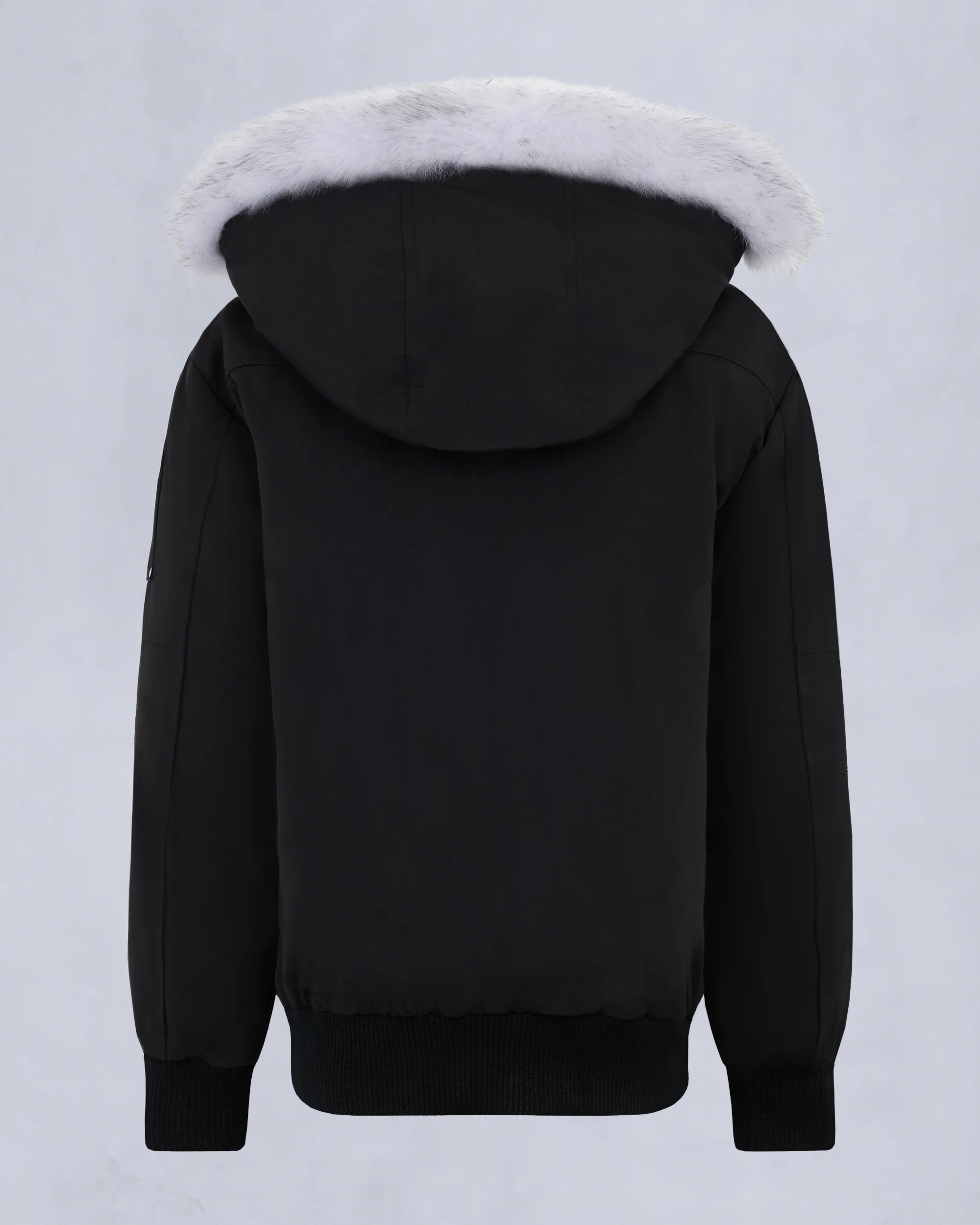 KIDS UNISEX ORIGINAL SHEARLING TRIM BOMBER -BLACK/NATURAL - Image 5