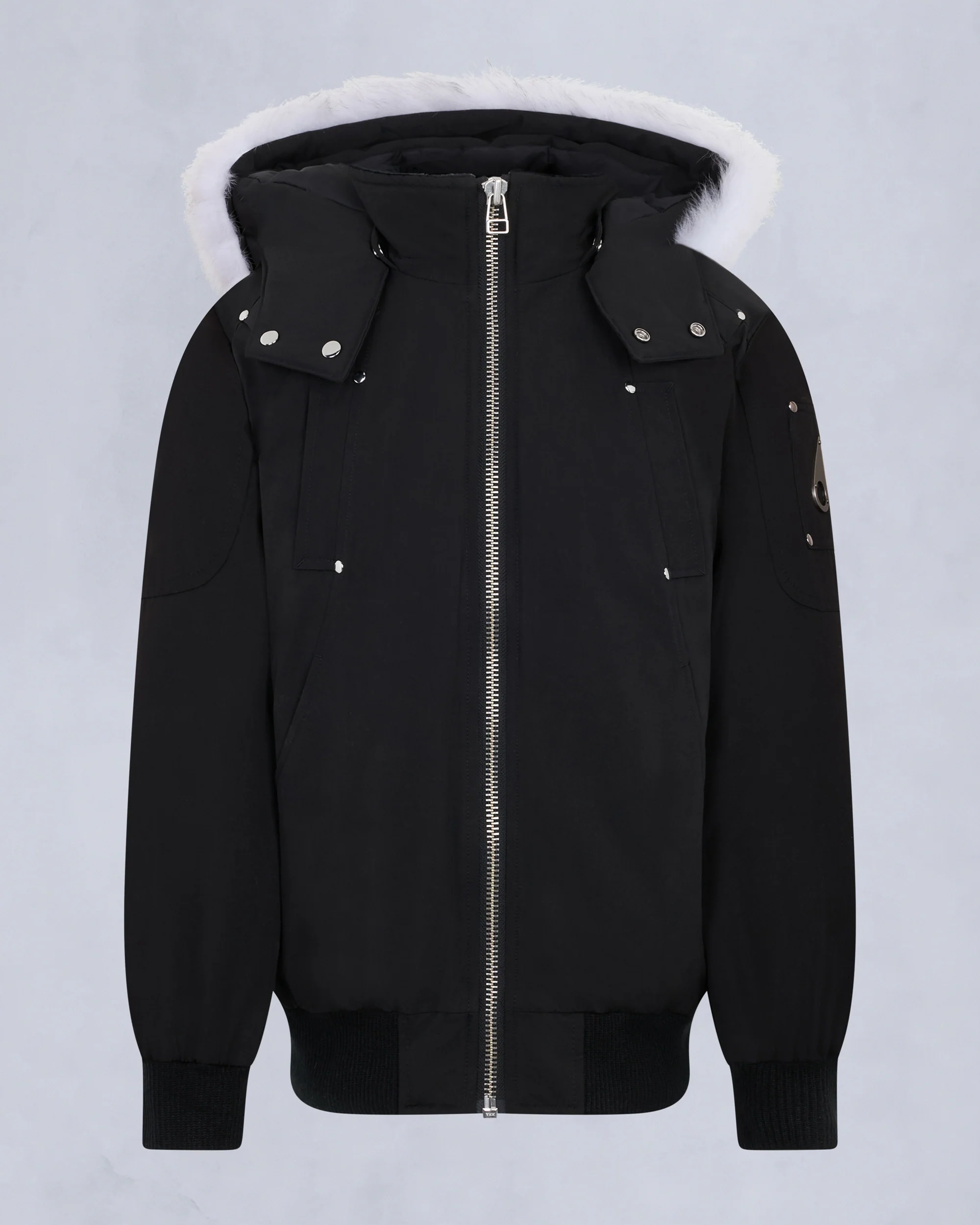KIDS UNISEX ORIGINAL SHEARLING TRIM BOMBER -BLACK/NATURAL - Image 7