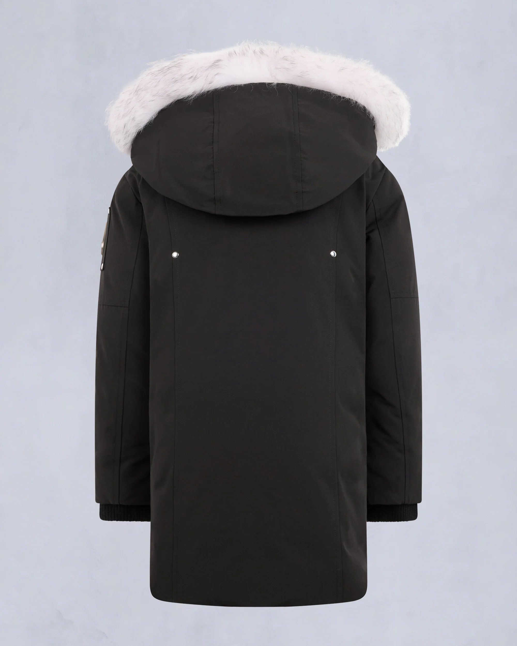 KIDS UNISEX ORIGINAL SHEARLING TRIM PARKA-BLACK/NATURAL - Image 5