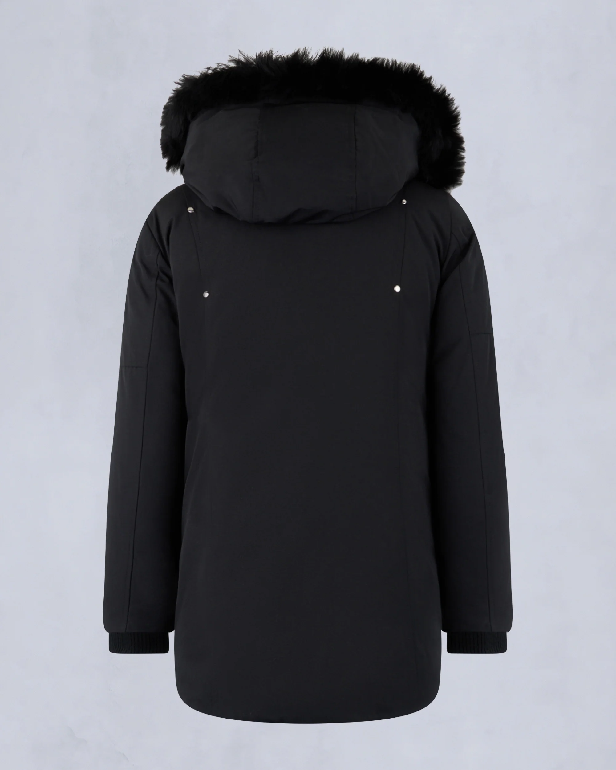 KIDS UNISEX ORIGINAL SHEARLING TRIM PARKA-BLACK/BLACK - Image 5