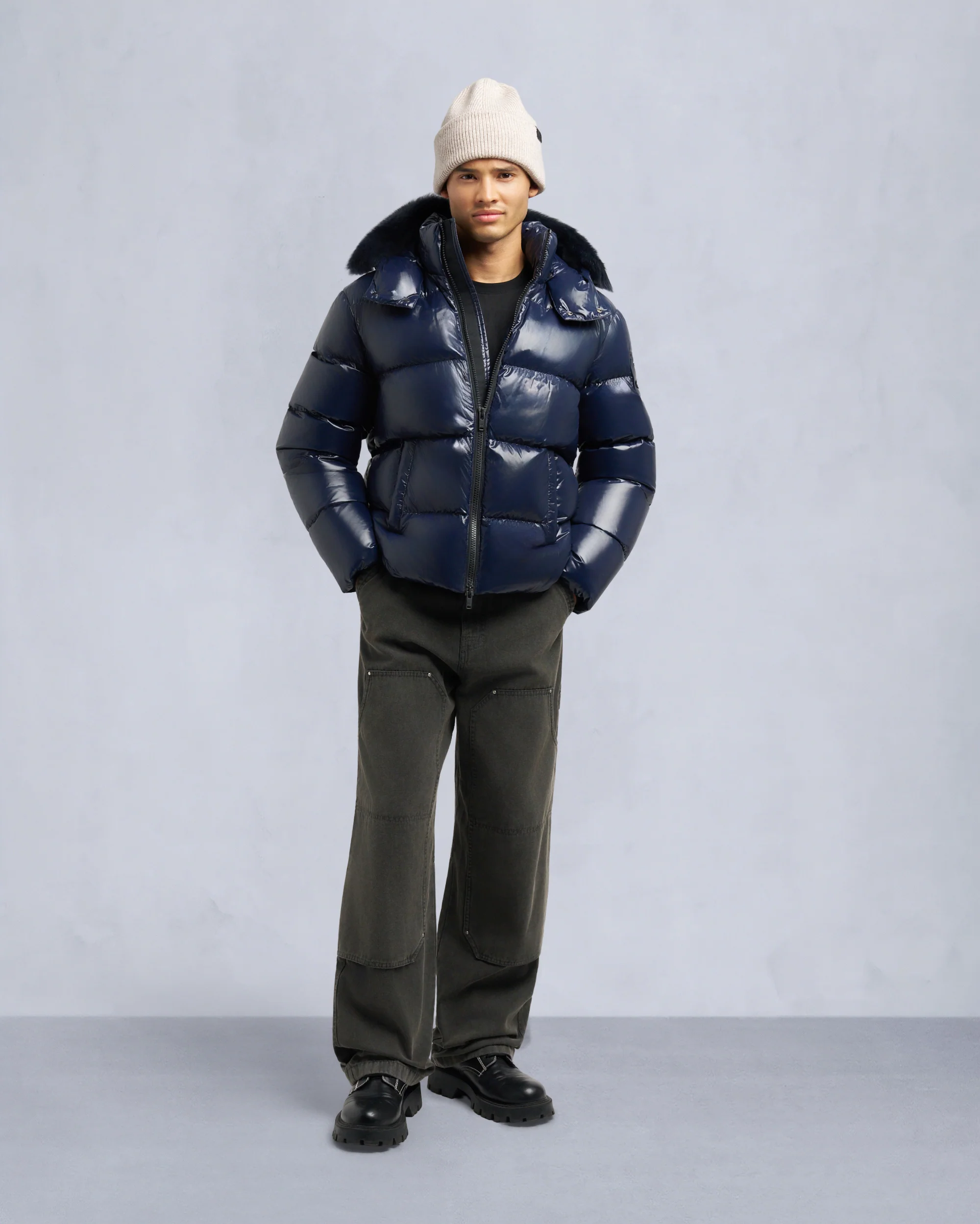 KINGS PUFFER SHEARLING TRIM JACKET - Image 3