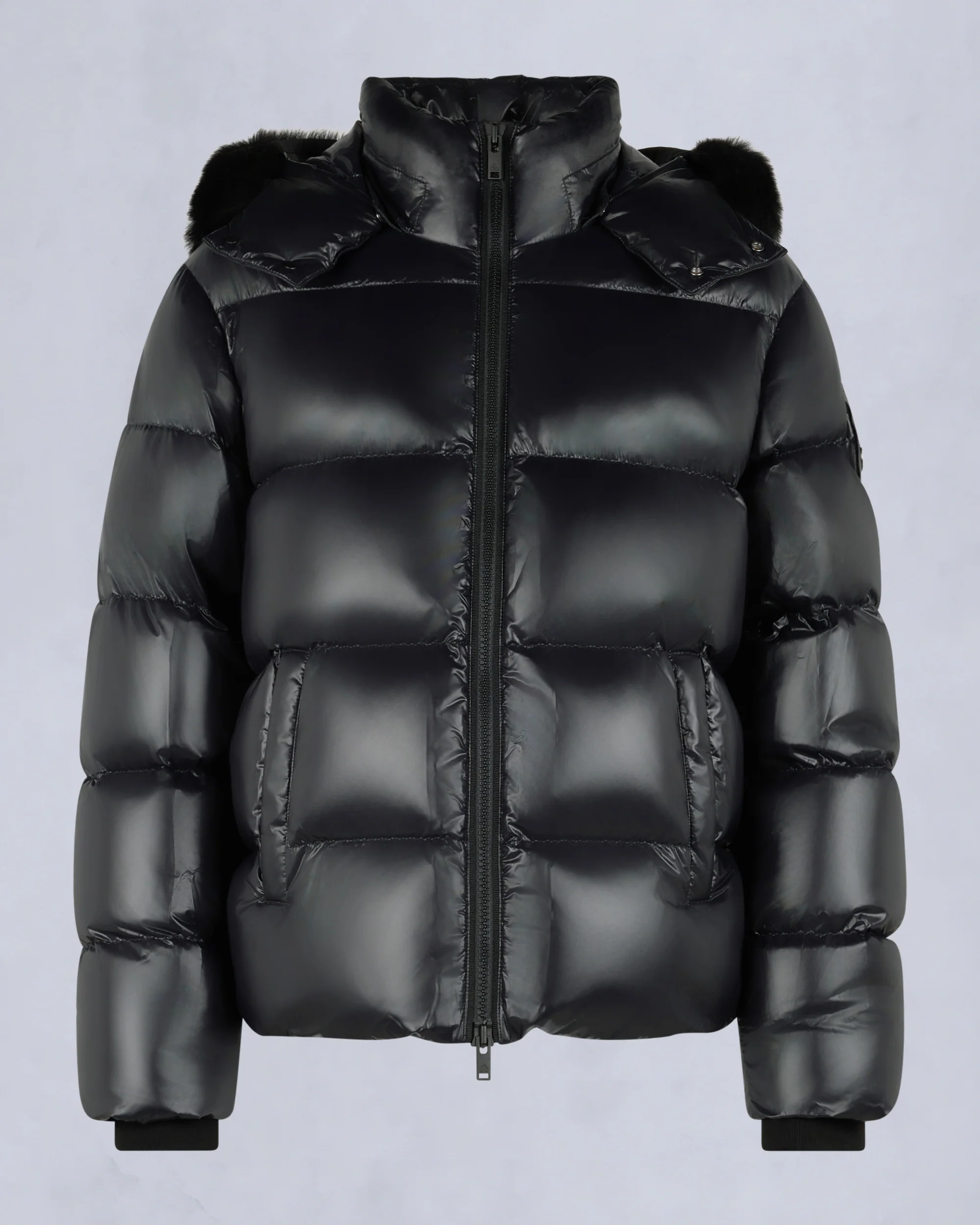 KINGS PUFFER SHEARLING TRIM JACKET-BLACK/BLACK - Image 7