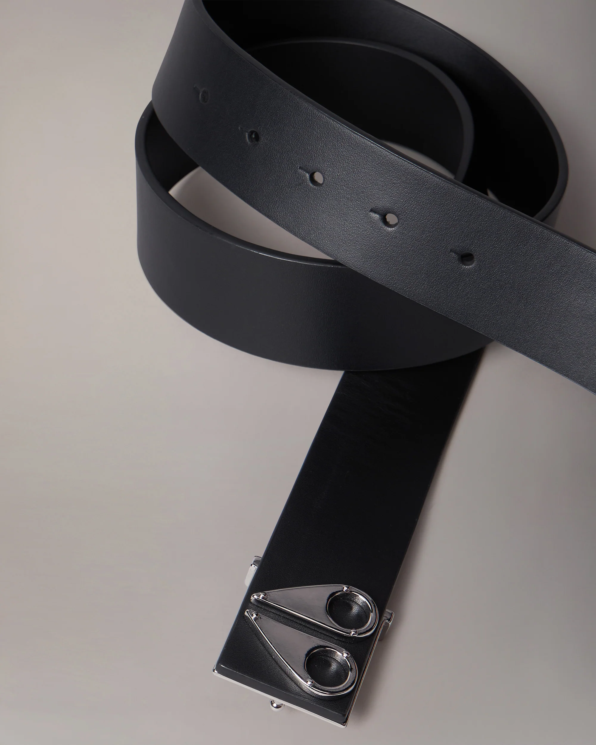 LOGO ICON LEATHER BELT-SILVER - Image 3