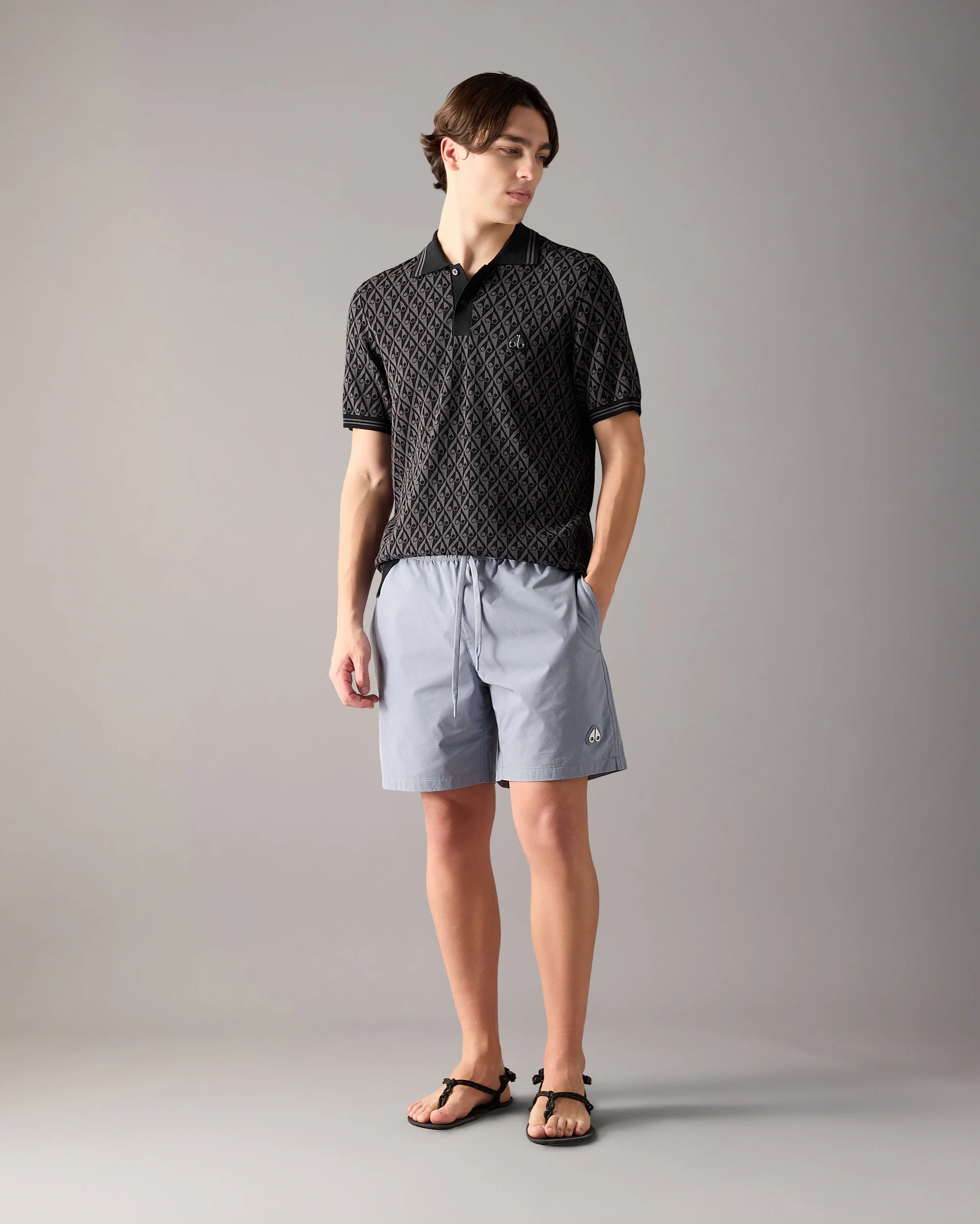 LOGO SWIM SHORTS-JET STREAM