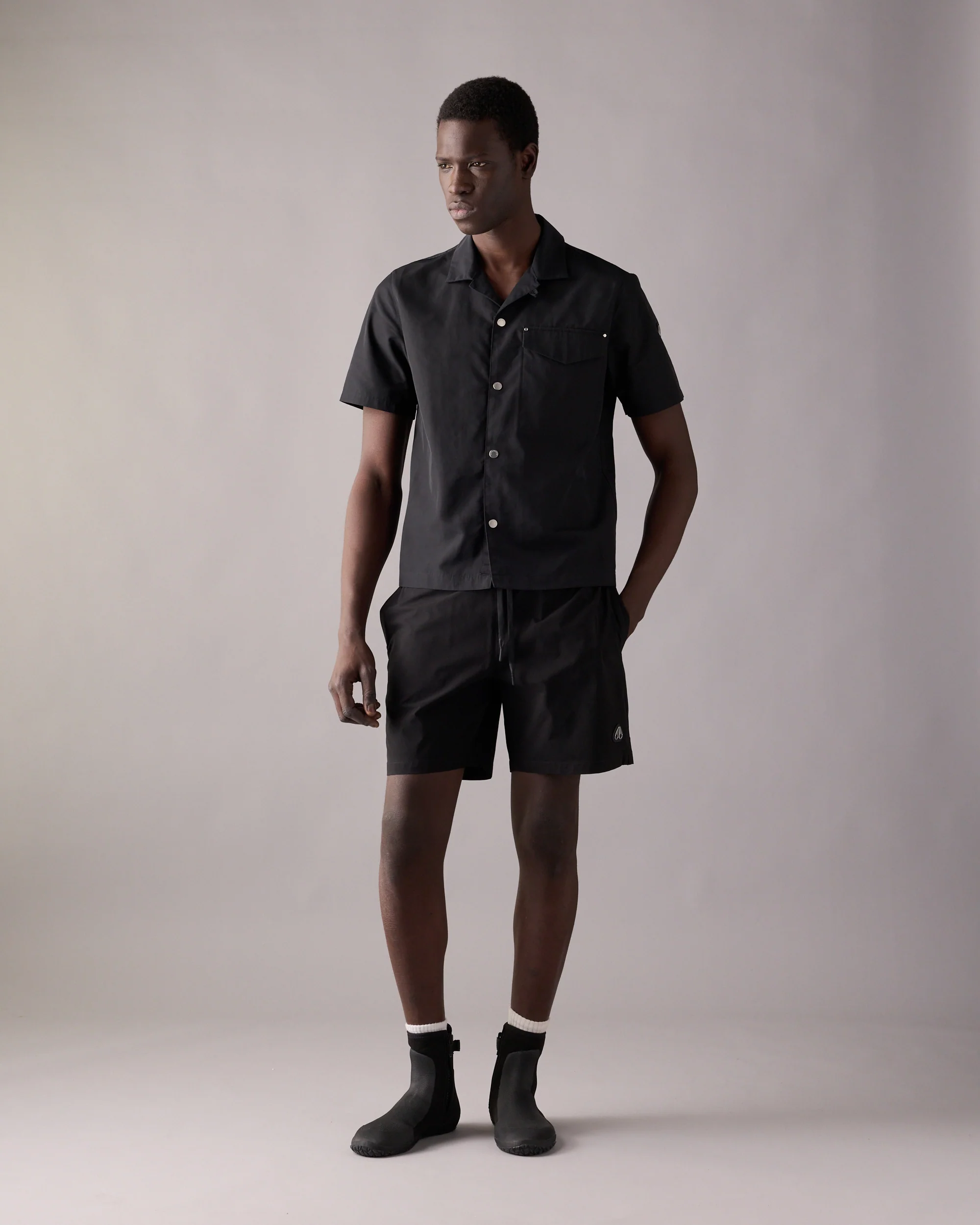 LOGO SWIM SHORTS-BLACK