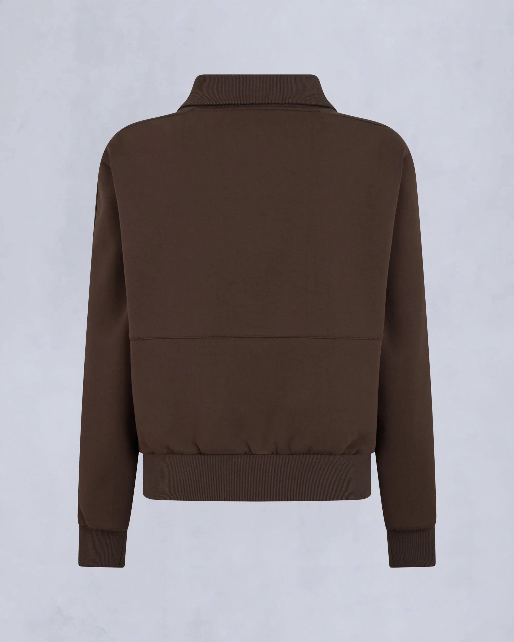 MIX MEDIA QUARTER ZIP SWEATER-ESPRESSO - Image 5