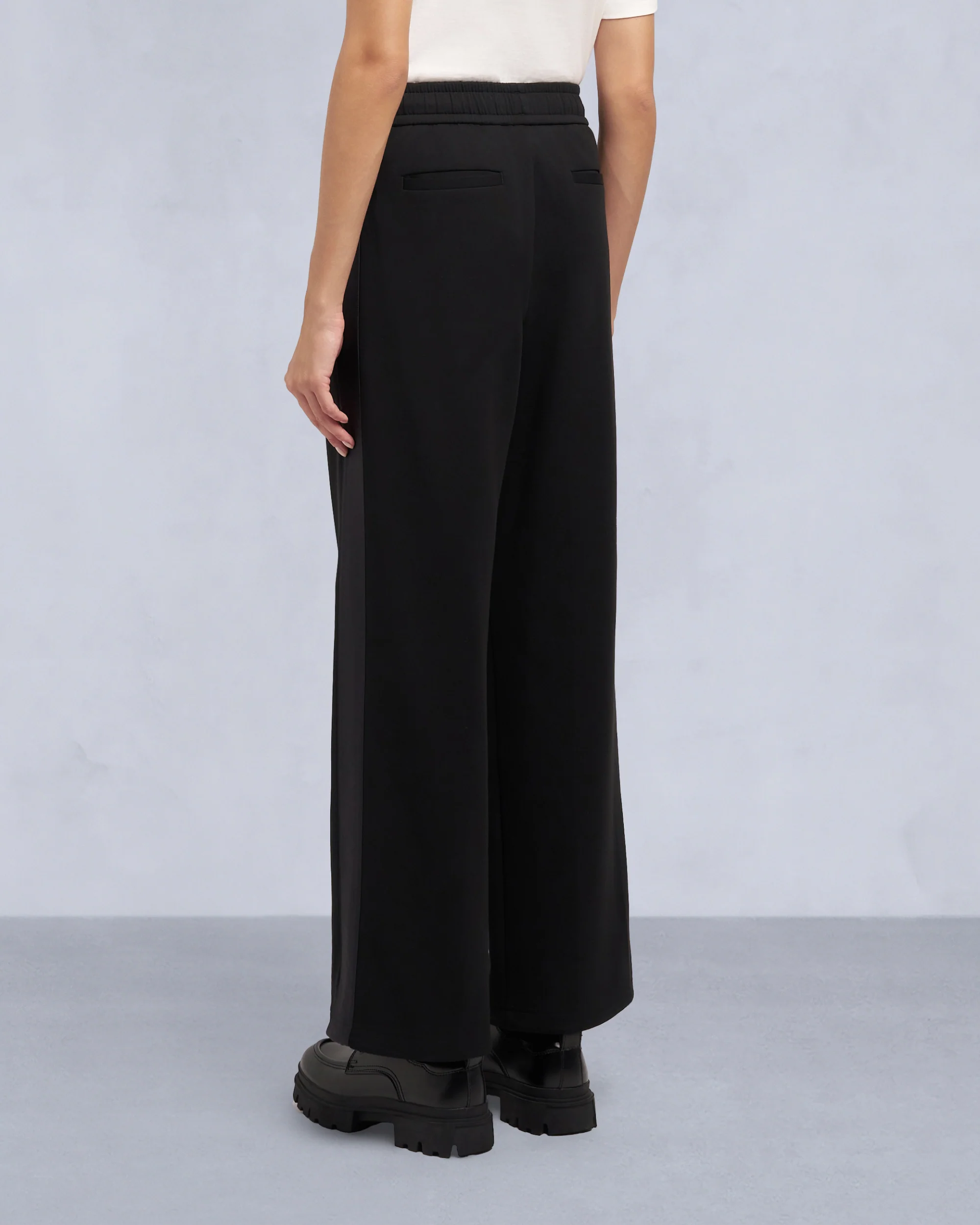 MIX MEDIA WIDE LEG PANT-BLACK - Image 3