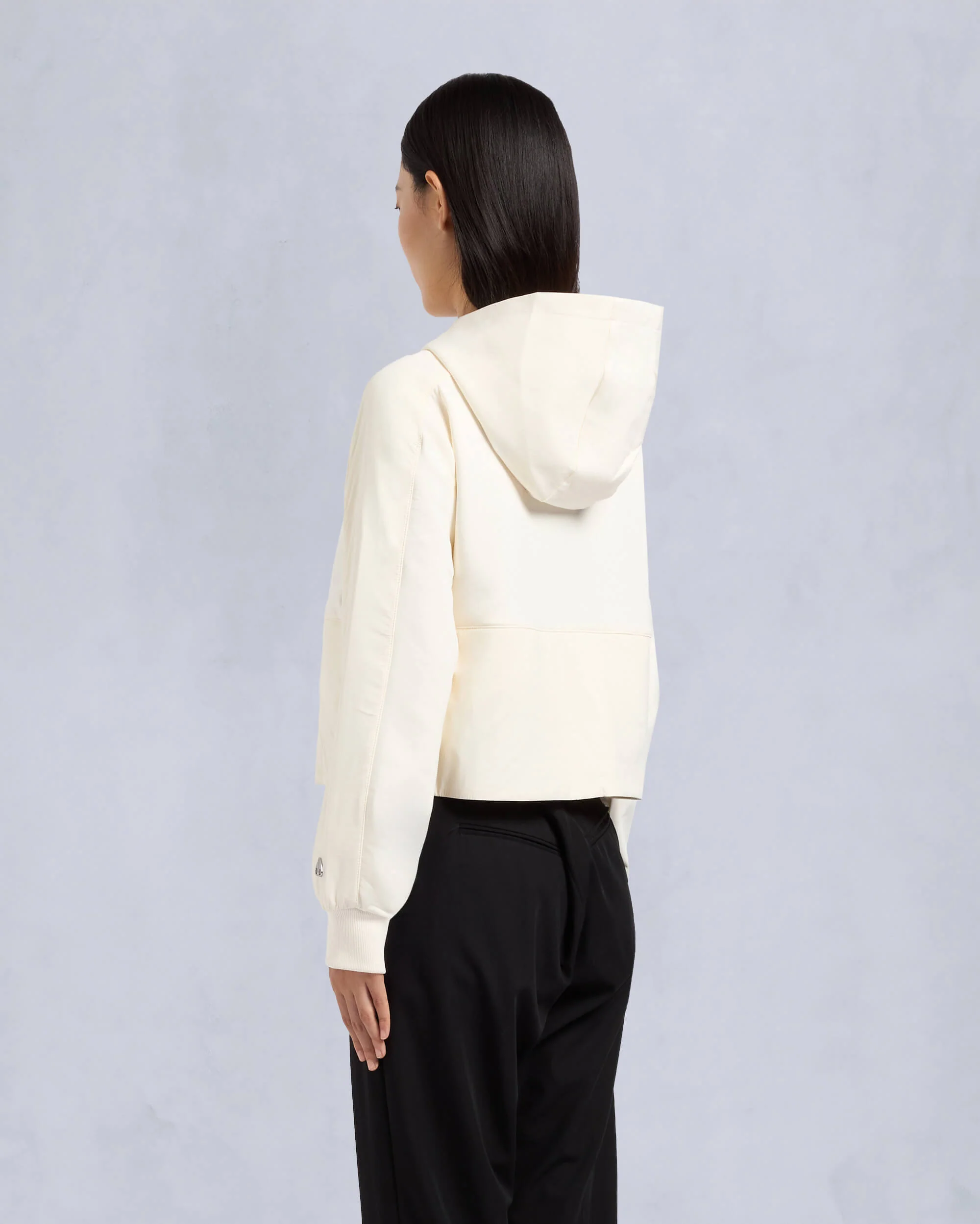MIXED MEDIA NEOPRENE HOODIE-PLASTER - Image 3