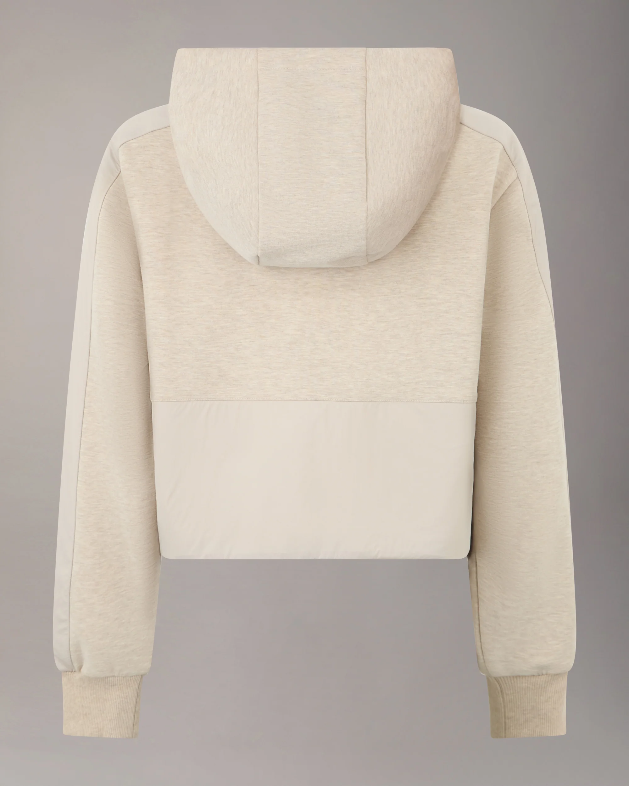 MIXED MEDIA NEOPRENE HOODIE-OAT MELANGE - Image 5