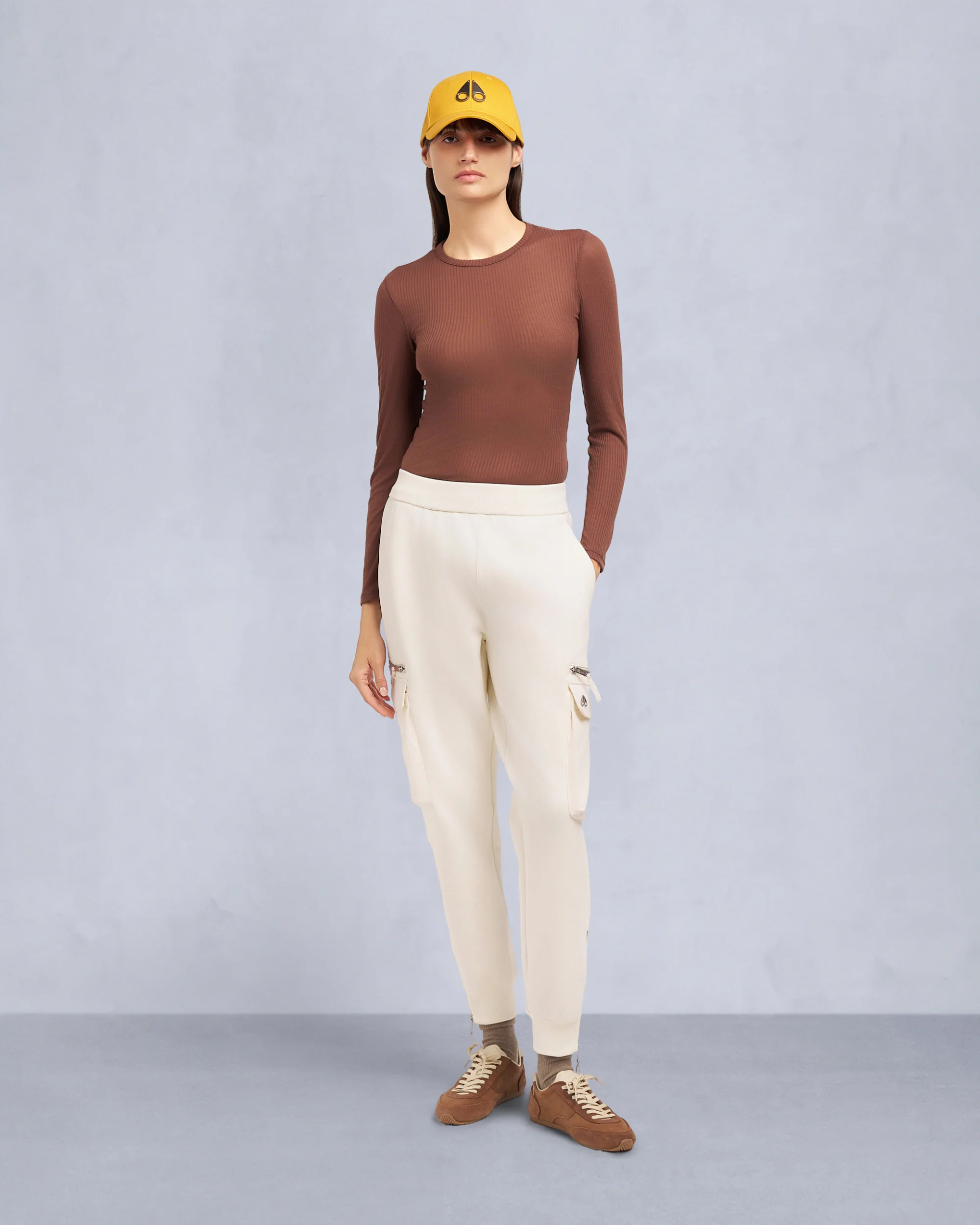 MIXED MEDIA NEOPRENE JOGGERS-PLASTER