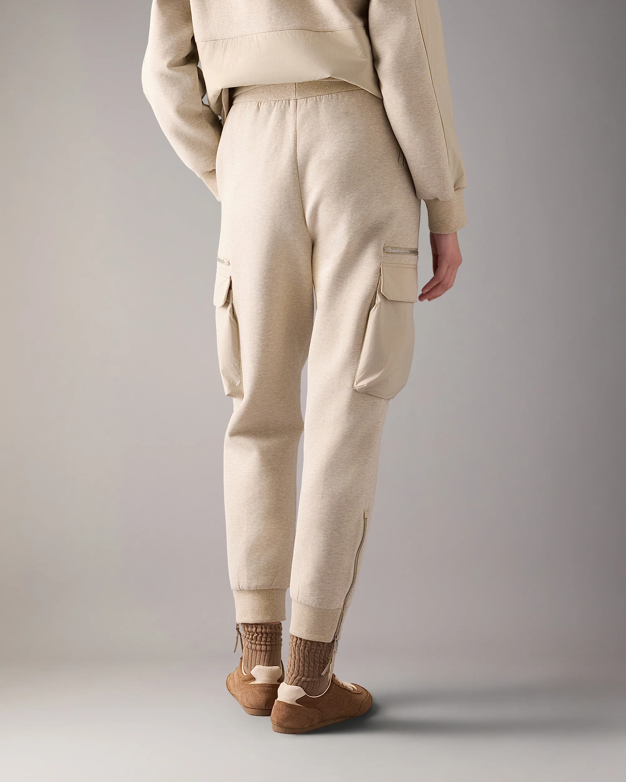 MIXED MEDIA NEOPRENE JOGGERS-OAT MELANGE - Image 3