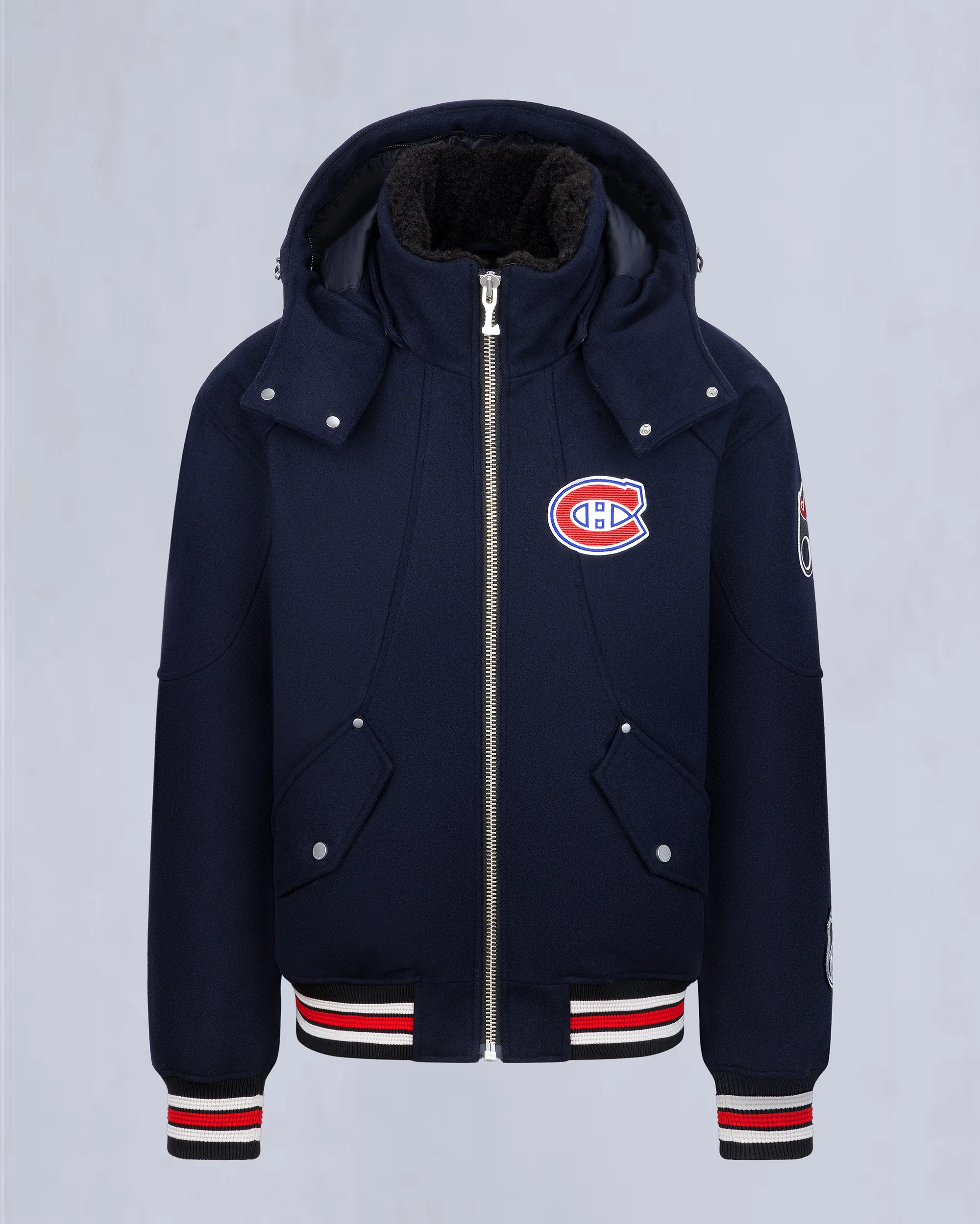 NHL X MOOSE KNUCKLES CANADIENS BOMBER JACKET-NAVY/RED/BONE/BLACK - Image 6