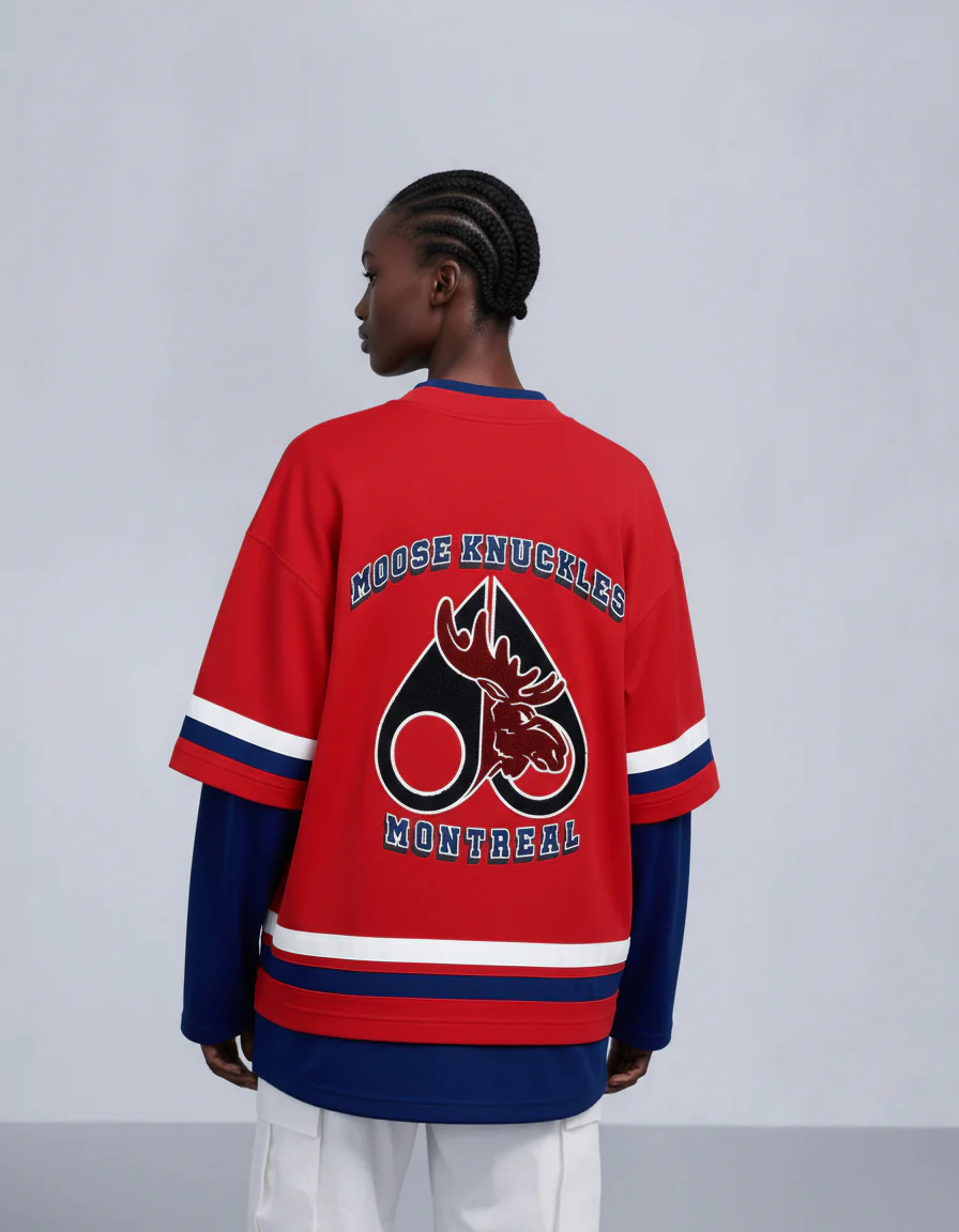 NHL X MOOSE KNUCKLES CANADIENS TEE-RED/BLUE/BONE - Image 3