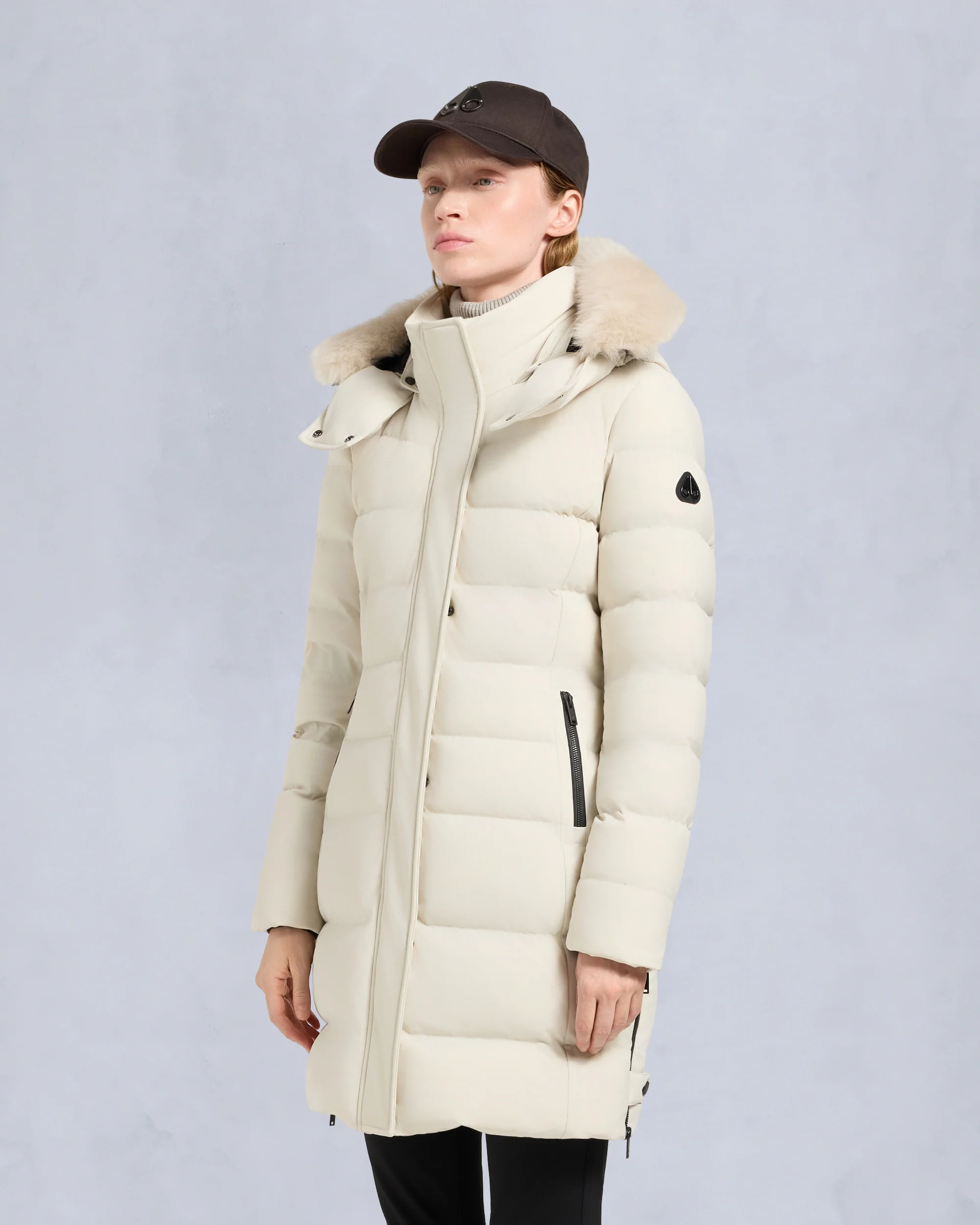 NYLUXE WATERSHED SHEARLING TRIM PARKA-ALABASTER - Image 2