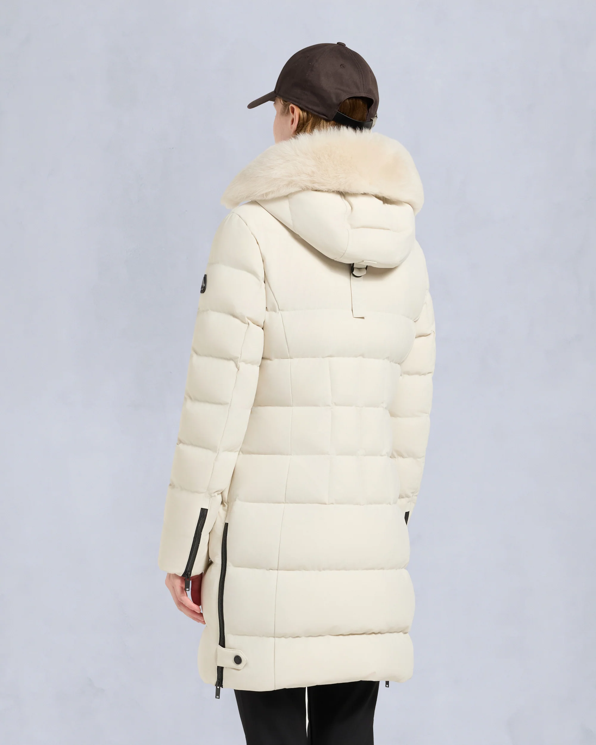 NYLUXE WATERSHED SHEARLING TRIM PARKA-ALABASTER - Image 3