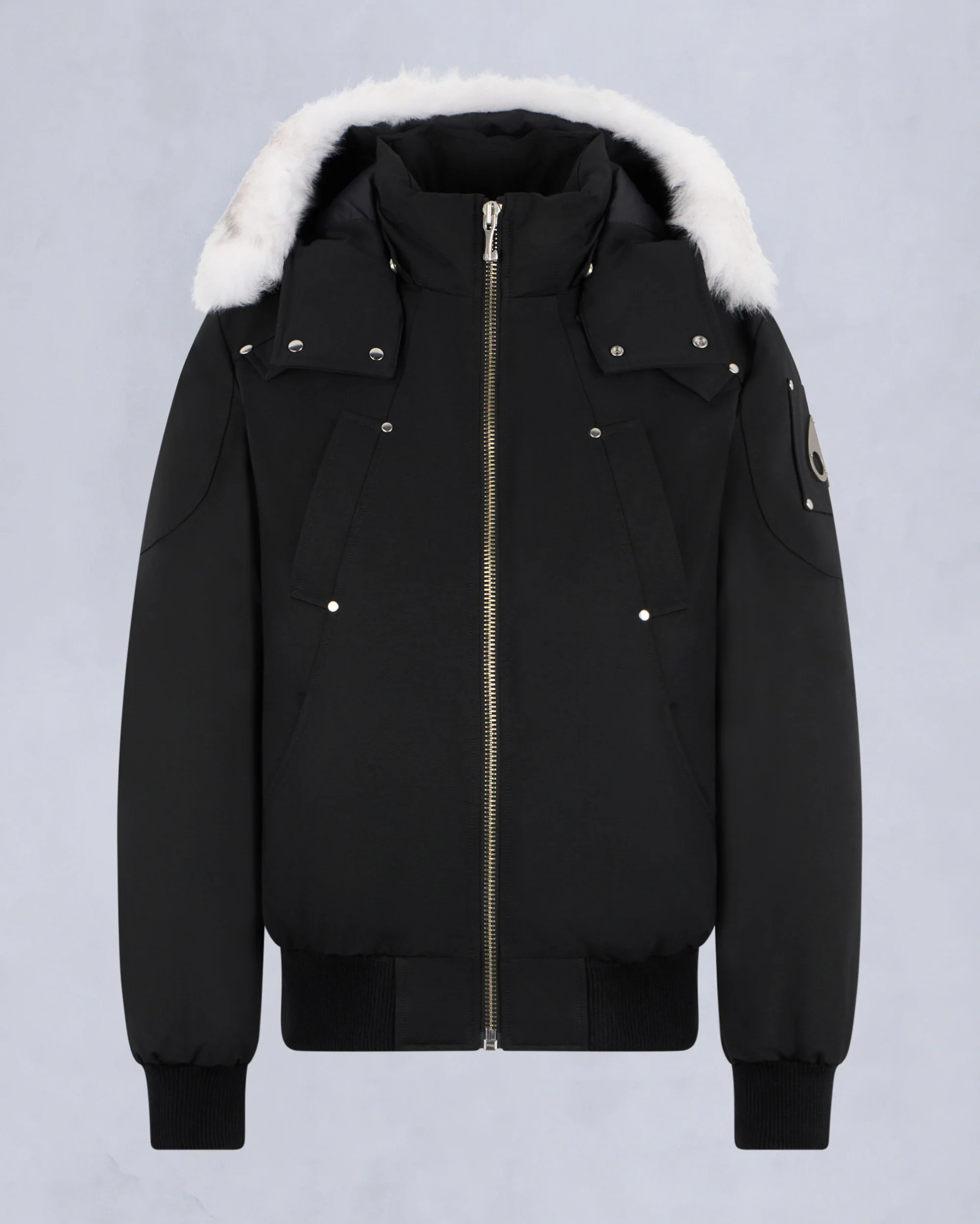 ORIGINAL BALLISTIC SHEARLING TRIM BOMBER JACKET-BLACK/NATURAL - Image 6