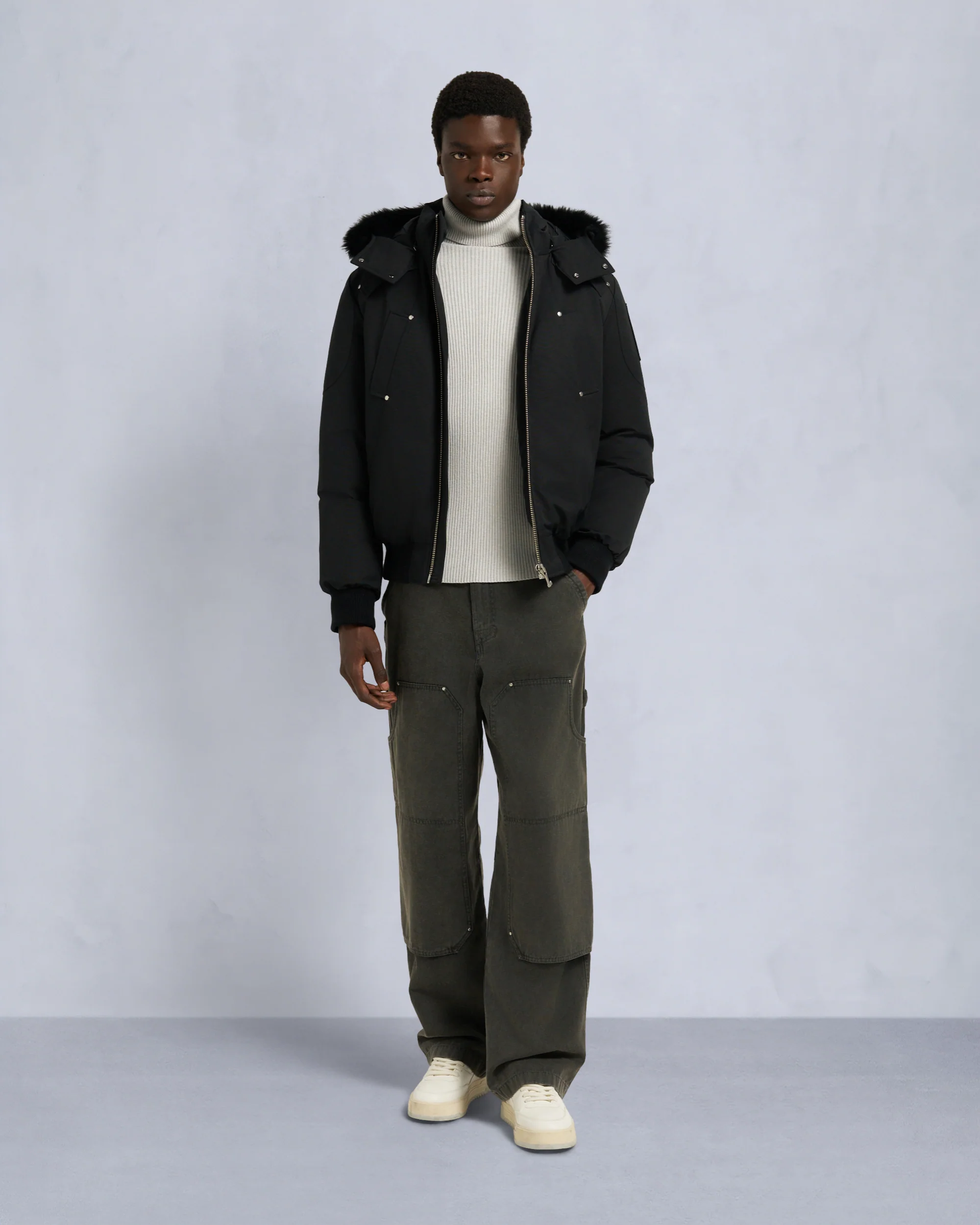 ORIGINAL BALLISTIC SHEARLING TRIM BOMBER JACKET - Image 4