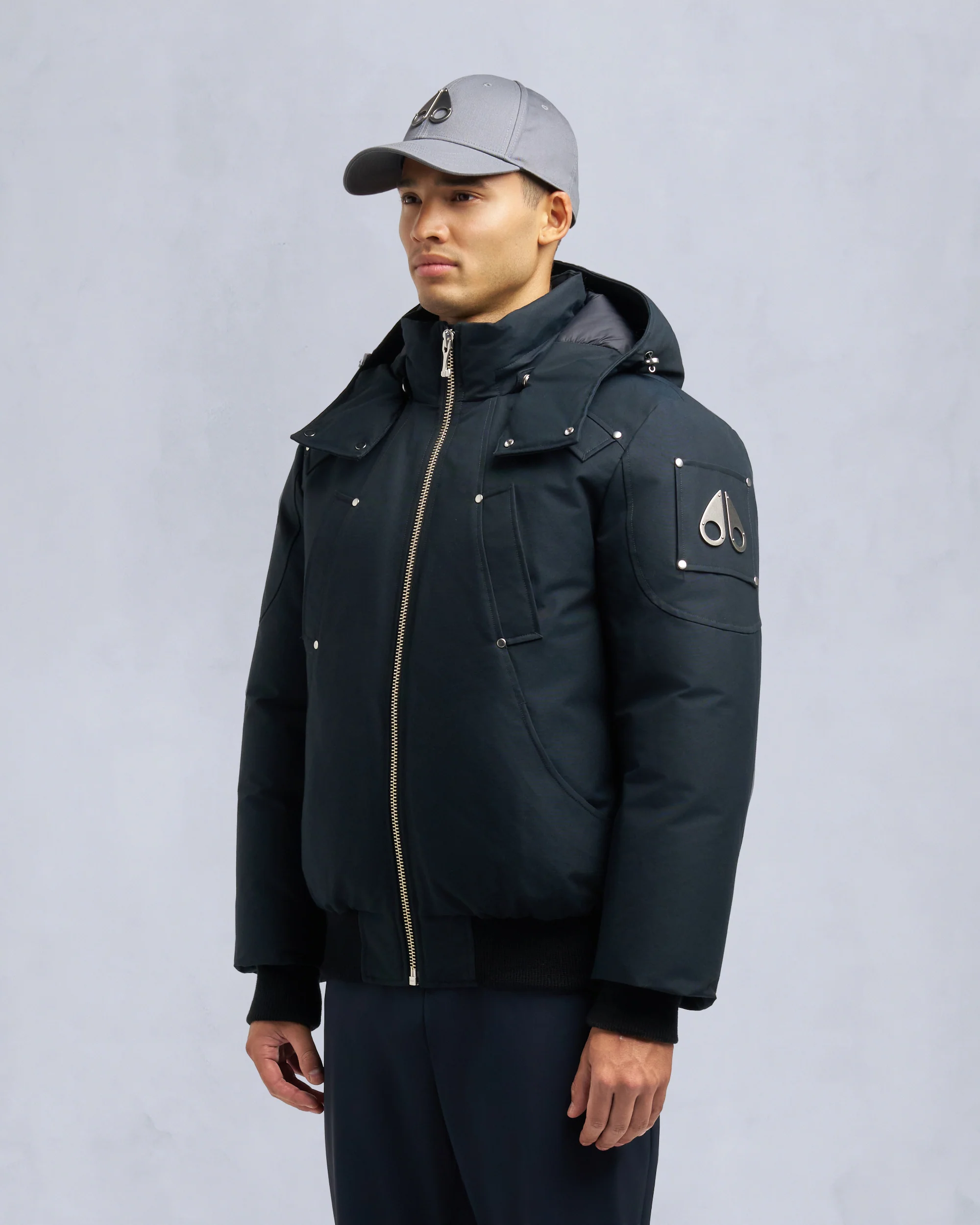 ORIGINAL BALLISTIC SHEARLING TRIM BOMBER JACKET-NAVY/BLACK - Image 7