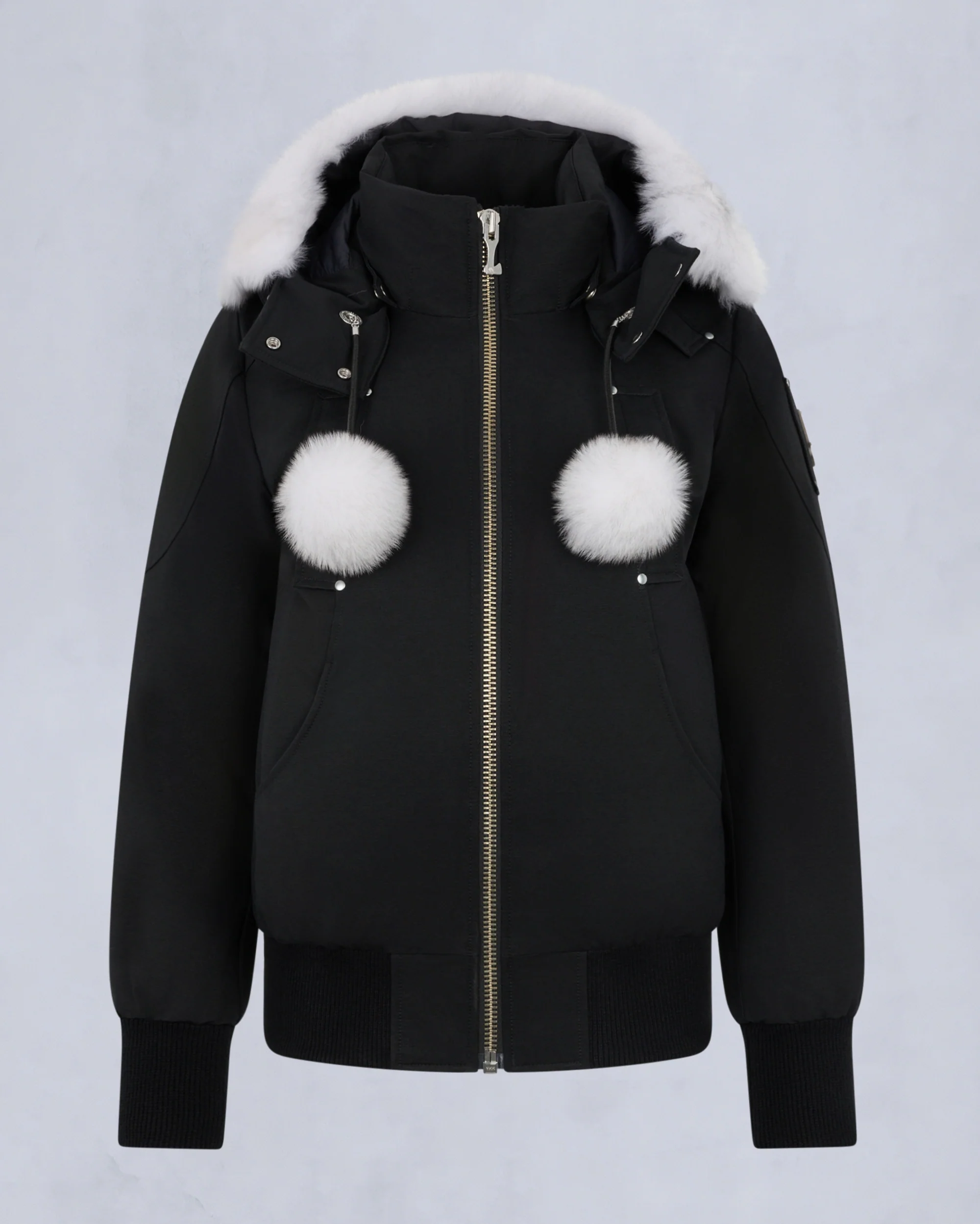 ORIGINAL DEBBIE SHEARLING TRIM BOMBER JACKET-BLACK/NATURAL - Image 8