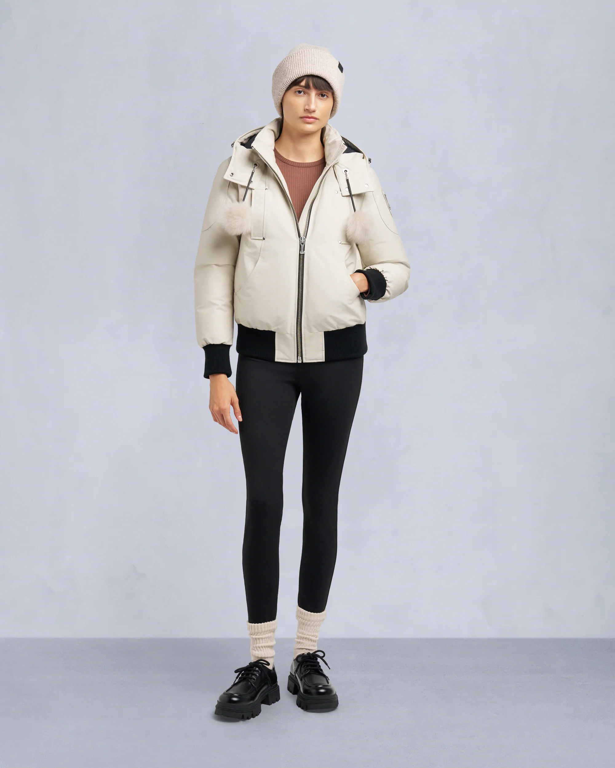 ORIGINAL DEBBIE SHEARLING TRIM BOMBER JACKET - Image 3