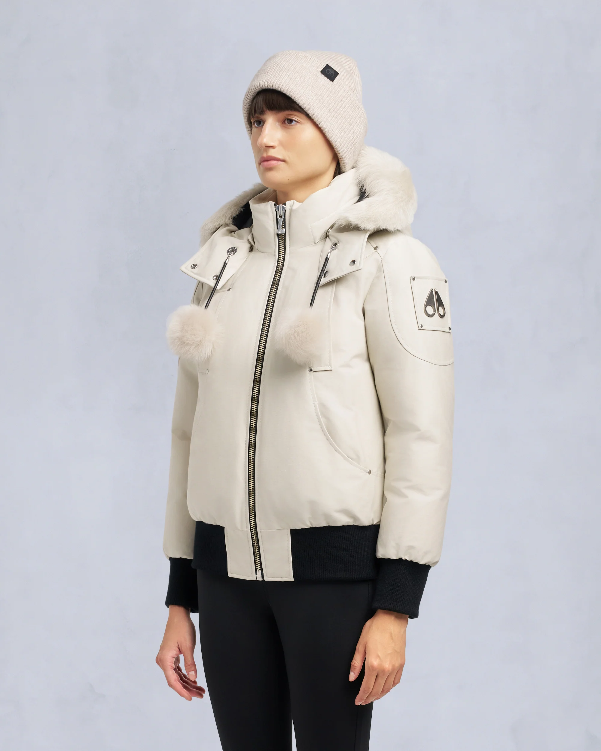 ORIGINAL DEBBIE SHEARLING TRIM BOMBER JACKET-ALABASTER - Image 2