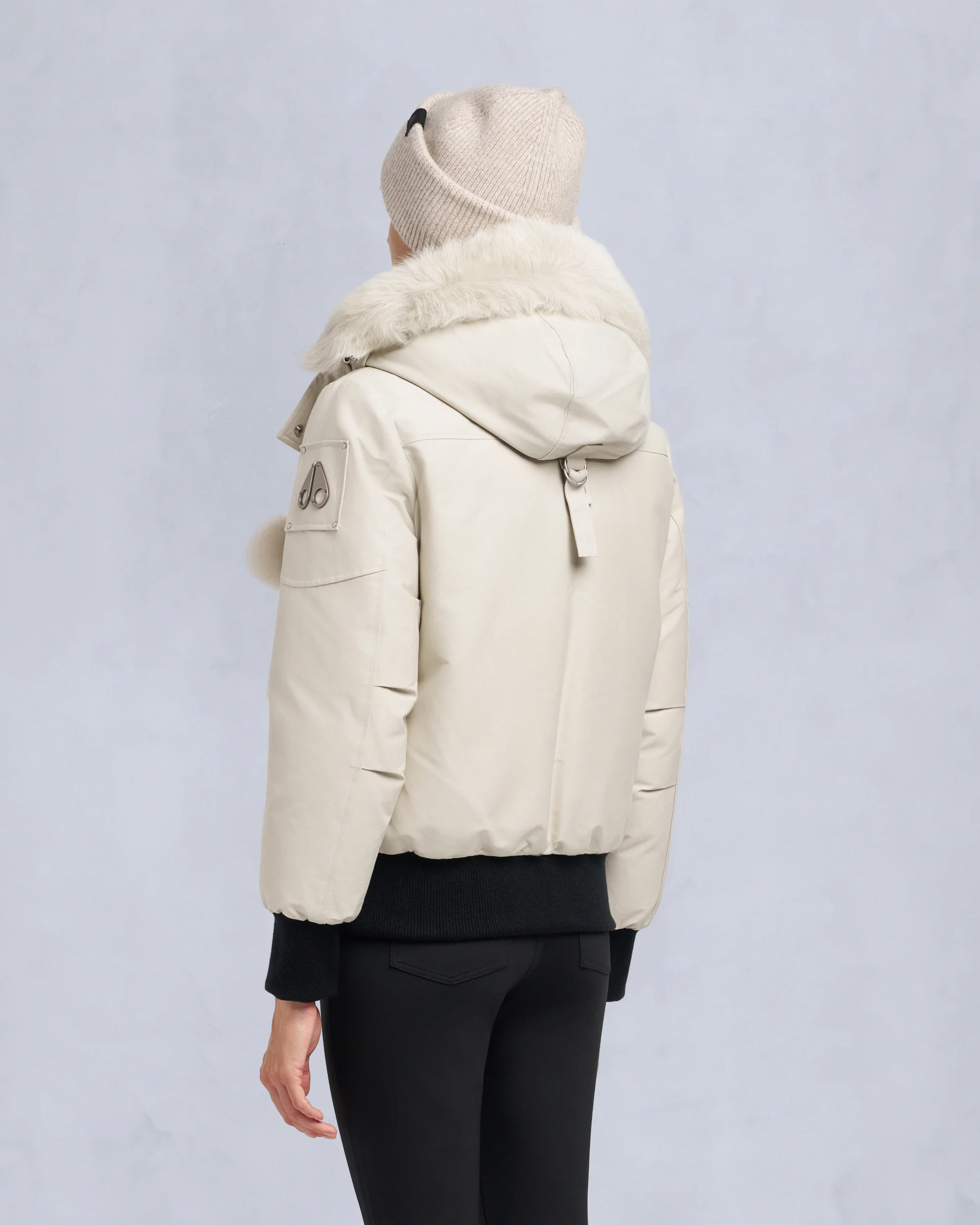 ORIGINAL DEBBIE SHEARLING TRIM BOMBER JACKET-ALABASTER - Image 3