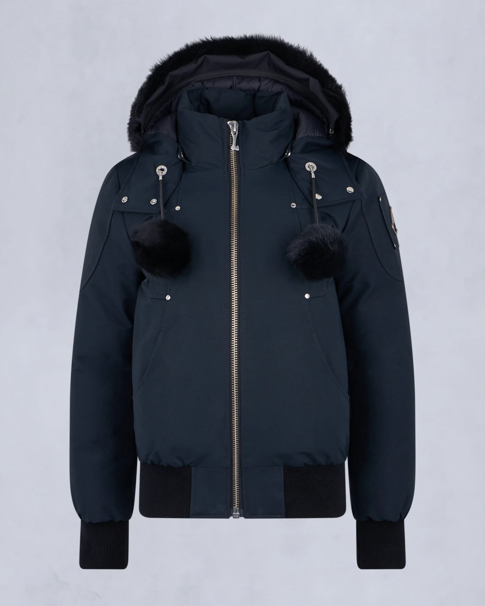 ORIGINAL DEBBIE SHEARLING TRIM BOMBER JACKET-NAVY/BLACK - Image 8