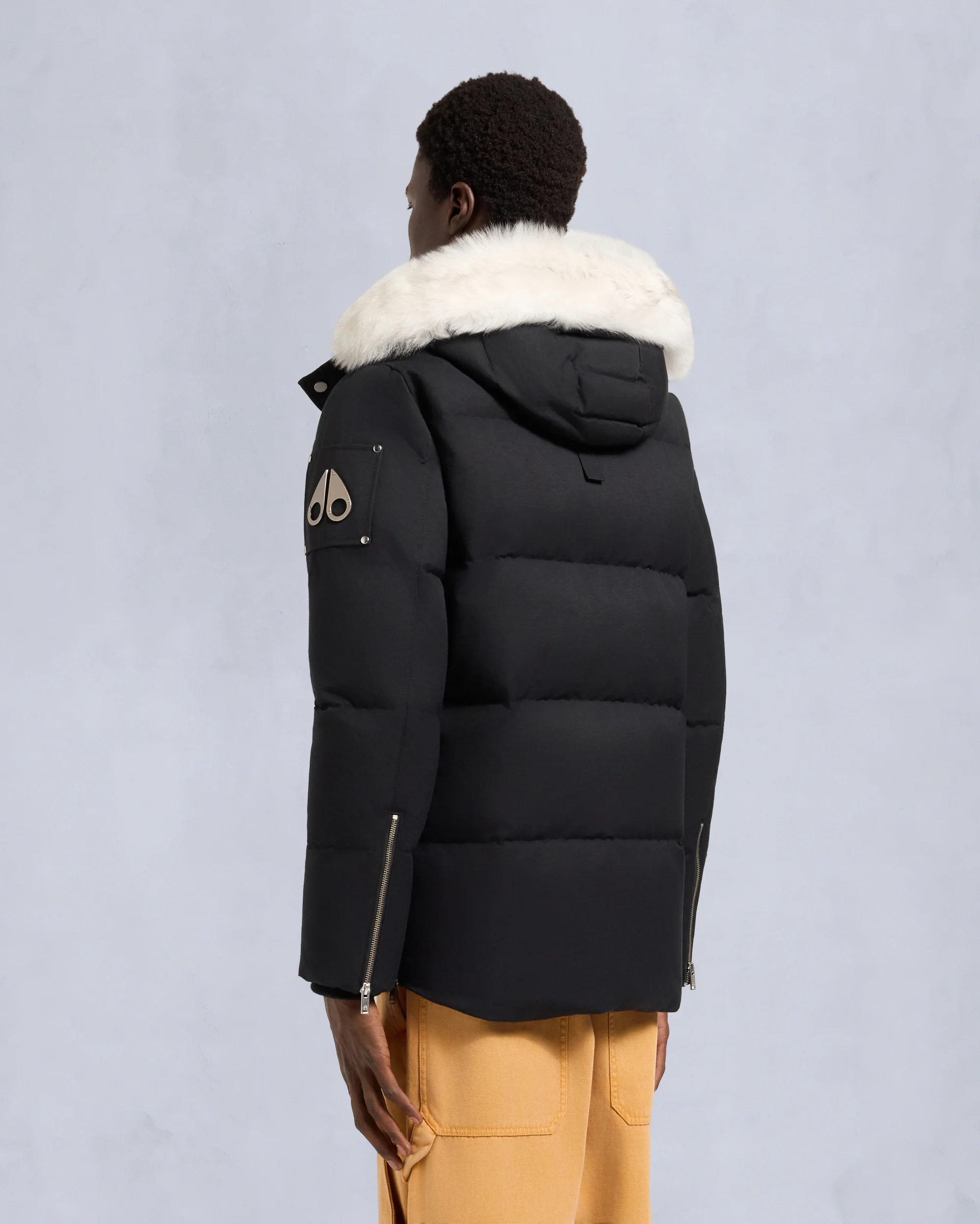 ORIGINAL SHEARLING TRIM 3Q JACKET-BLACK/NATURAL - Image 3