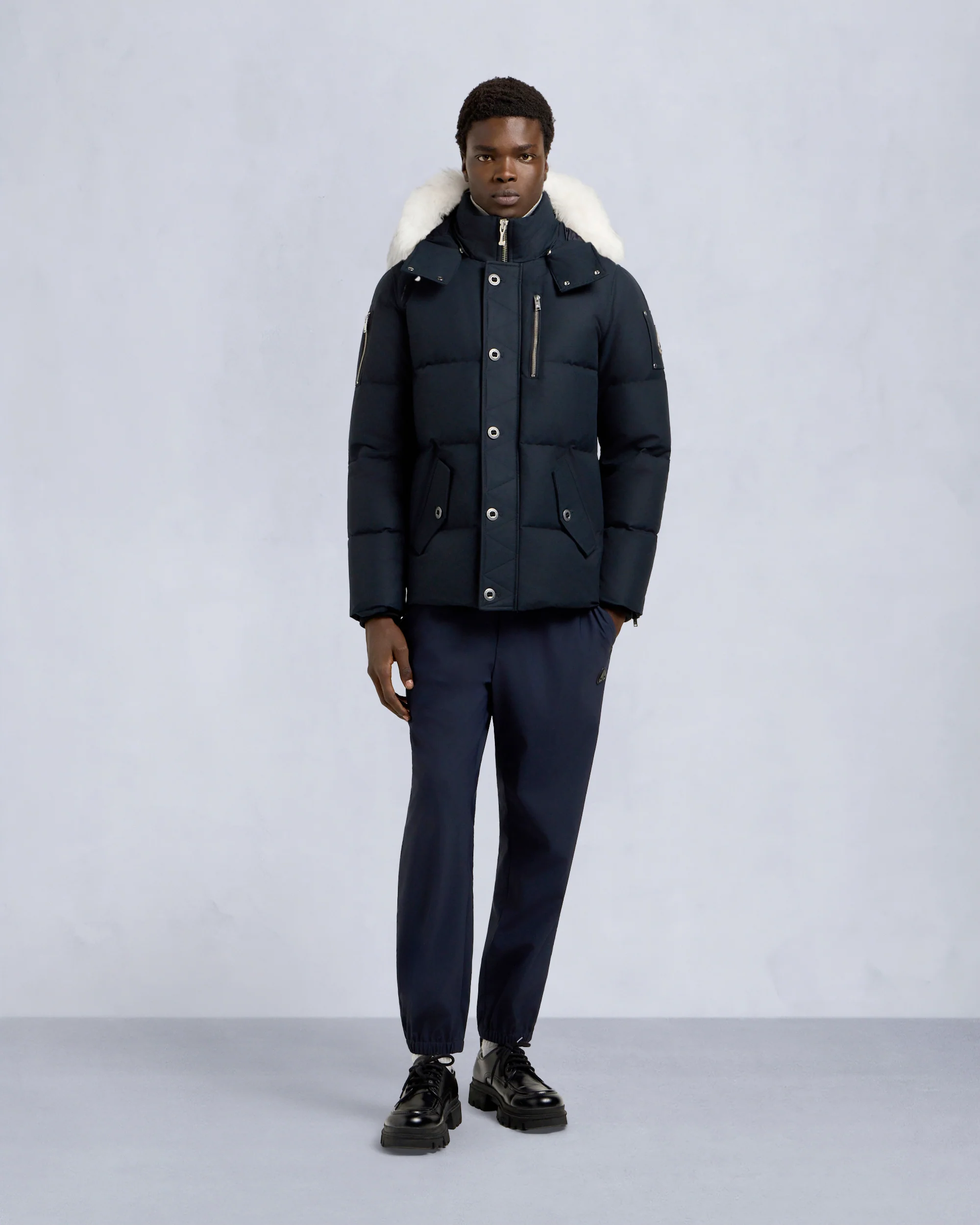 ORIGINAL SHEARLING TRIM 3Q JACKET-NAVY/NATURAL